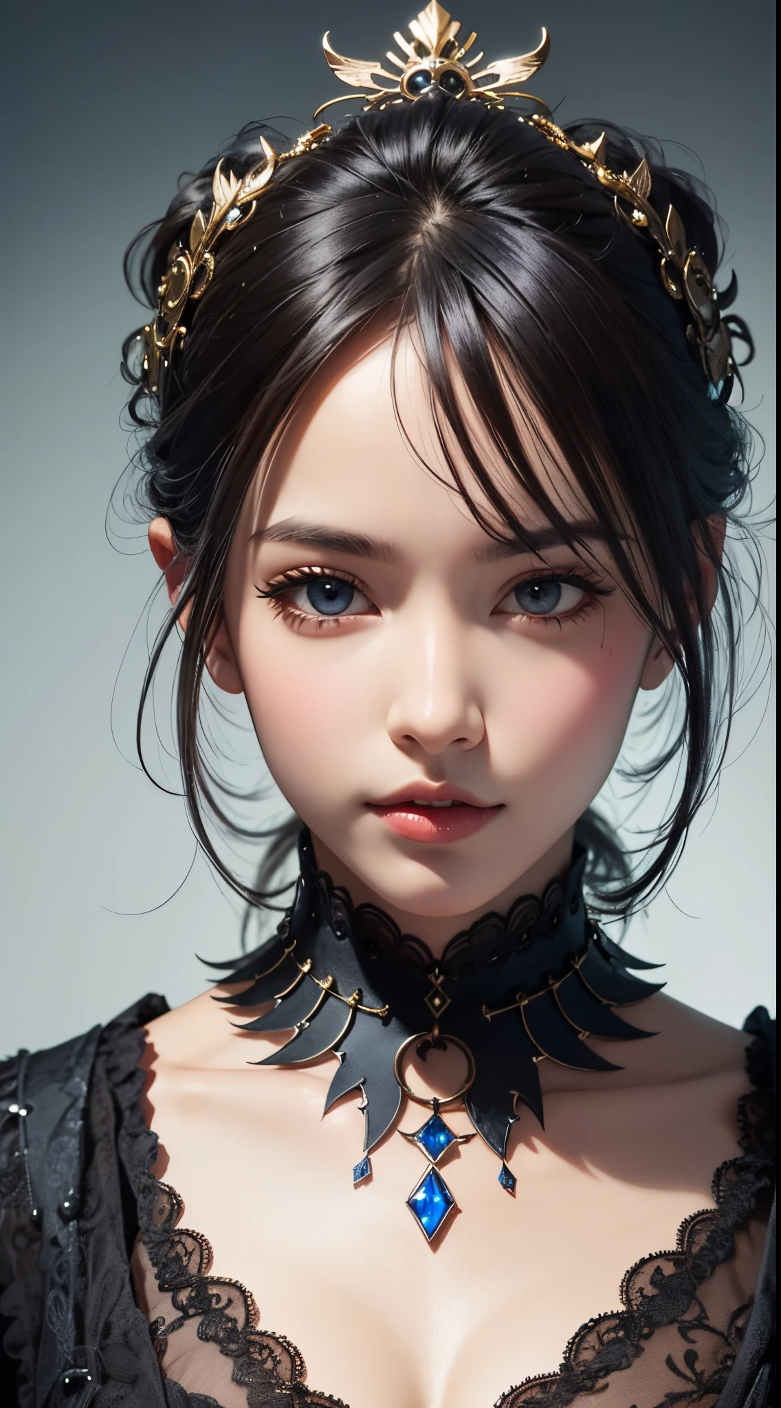 eye reflection, skull hair ornament, UHD, retina, masterpiece, ccurate, anatomically correct, textured skin, super detail, high details, high quality, best quality, highres, 1080P, HD, 4K, 8k, 16k