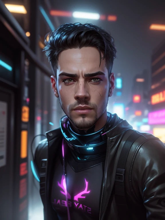 Change background cyberpunk handsome boy, realistic face, 8k, ultra realistic,