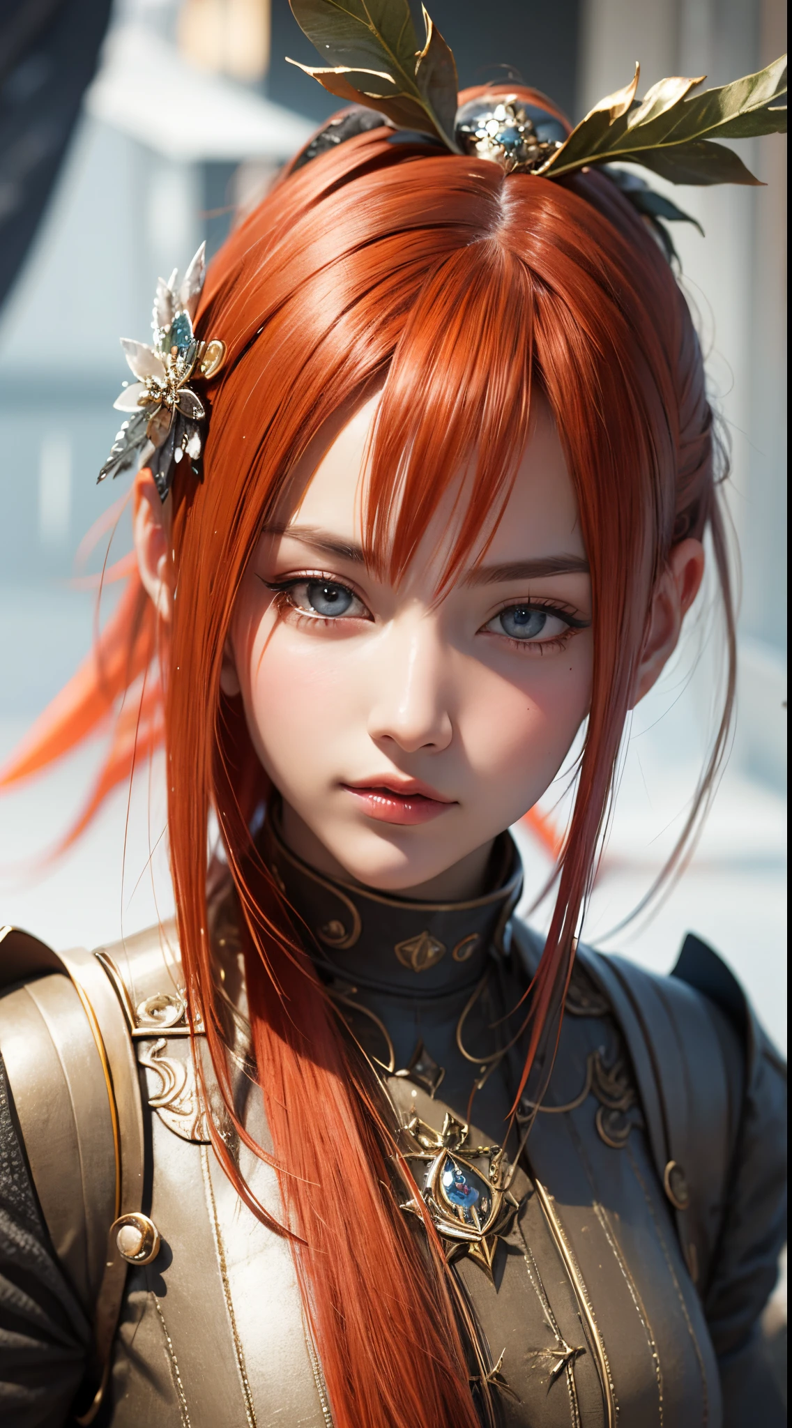 eye reflection, carrot hair ornament, UHD, retina, masterpiece, ccurate, anatomically correct, textured skin, super detail, high details, high quality, best quality, highres, 1080P, HD, 4K, 8k, 16k