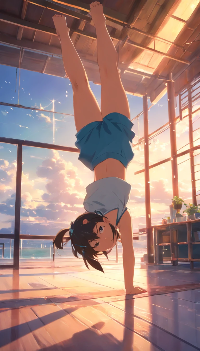 (Best Quality, hight resolution:1.2), Ultra-detailed,(realisitic:1.37), Realistic movements for handstand practice