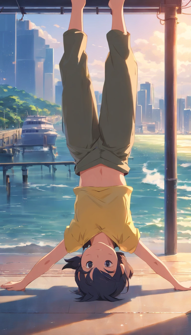 (Best Quality, hight resolution:1.2), Ultra-detailed,(realisitic:1.37), Realistic movements for handstand practice