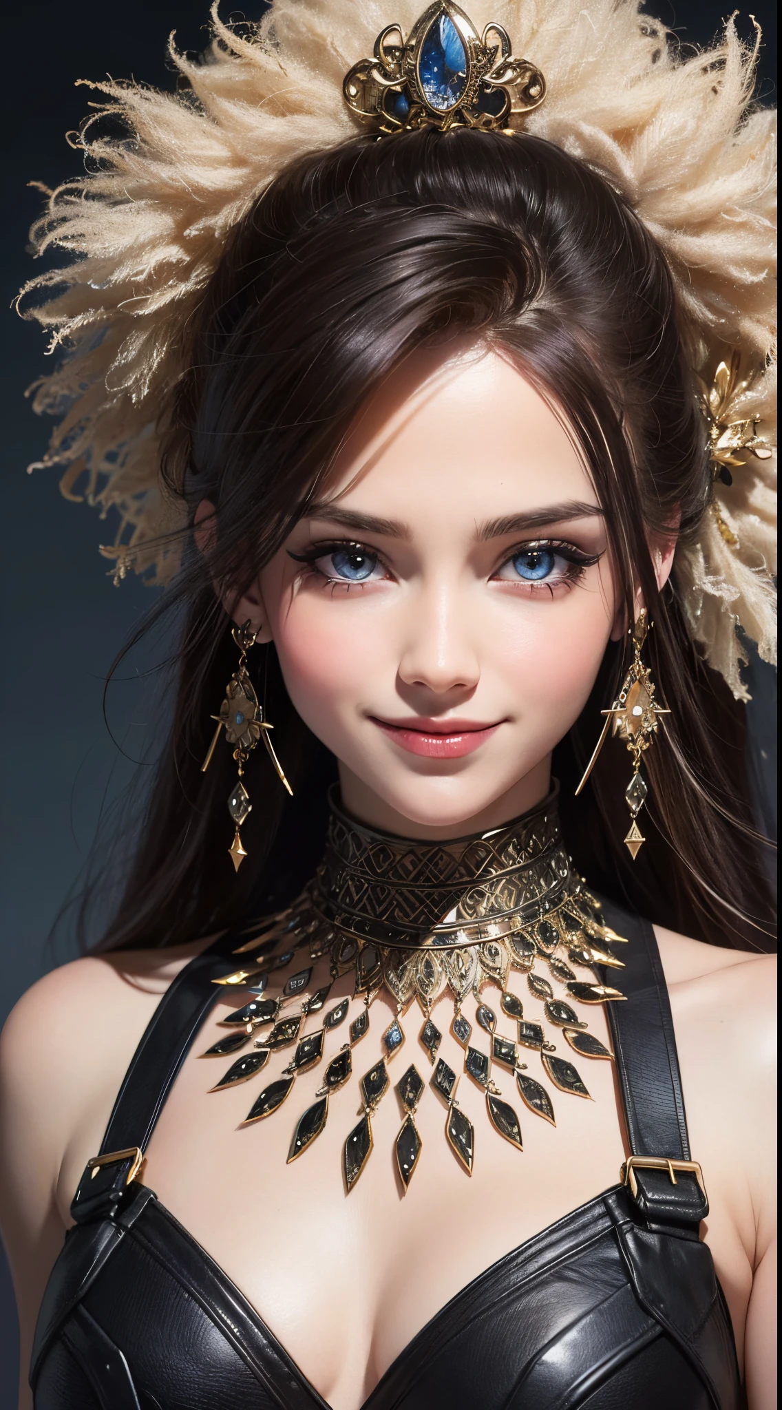 eye reflection, smile, multiple hair bows, UHD, retina, masterpiece, ccurate, anatomically correct, textured skin, super detail, high details, high quality, best quality, highres, 1080P, HD, 4K, 8k, 16k