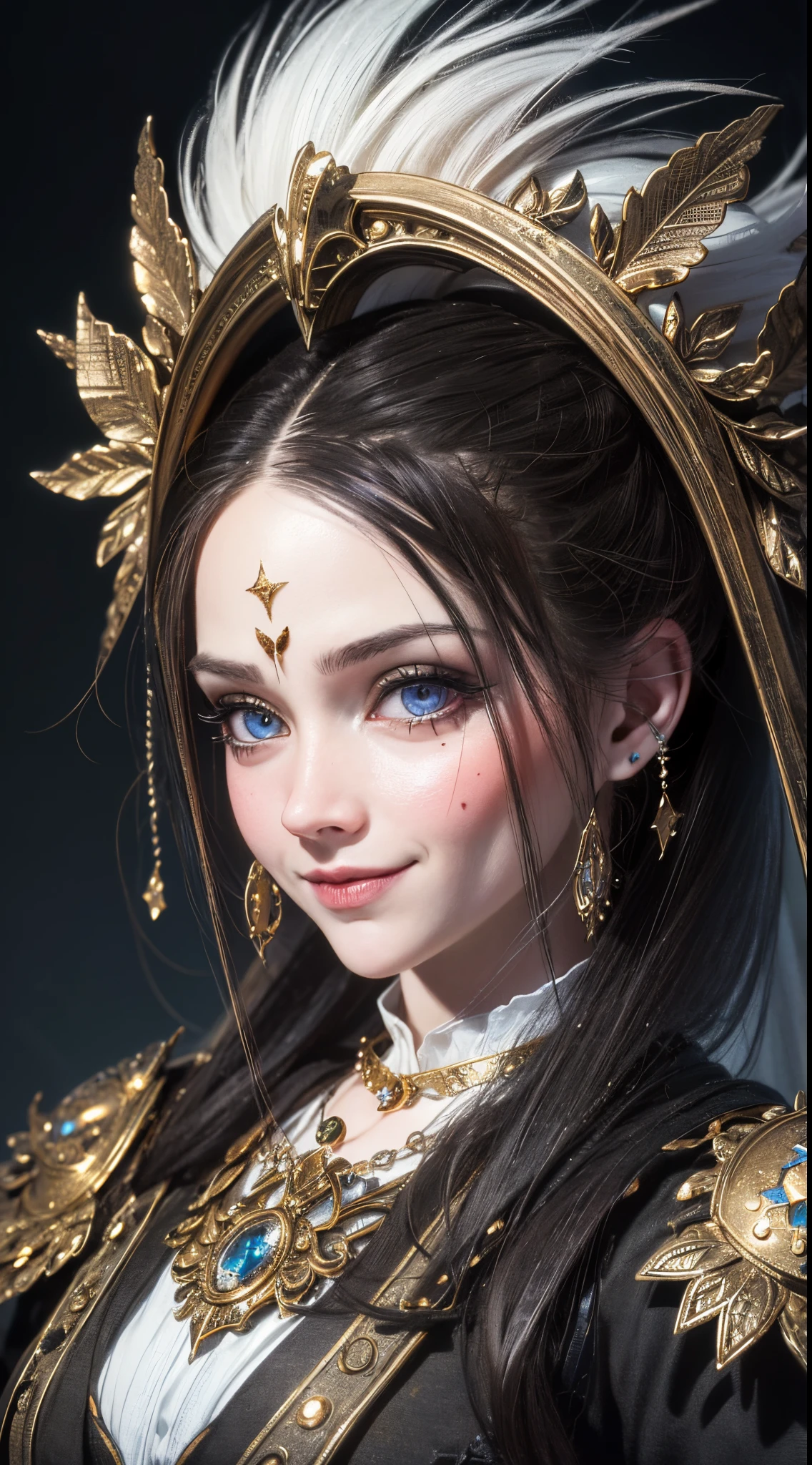 eye reflection, smile, multiple hair bows, UHD, retina, masterpiece, ccurate, anatomically correct, textured skin, super detail, high details, high quality, best quality, highres, 1080P, HD, 4K, 8k, 16k