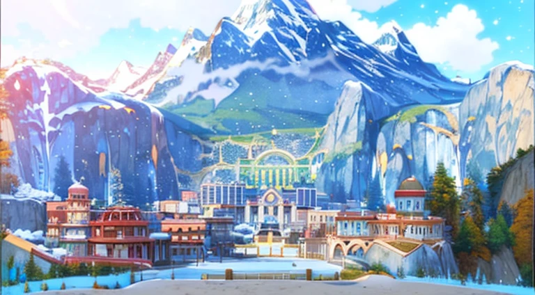 Anime scene of a city with mountains as the background, Anime landscapes, beautiful anime scenes, beautiful anime scenery, Anime landscape concept art, anime backgrounds, Screenshot of the animated movie, Anime background main vision, anime movie backgrounds, anime scene, Colorful anime movie background, Anime background art, Anime beautiful peaceful scene, Screenshots from the 2012 animation