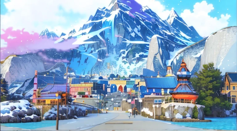 Anime scene of a city with mountains as the background, Anime landscapes, beautiful anime scenes, beautiful anime scenery, Anime landscape concept art, anime backgrounds, Screenshot of the animated movie, Anime background main vision, anime movie backgrounds, anime scene, Colorful anime movie background, Anime background art, Anime beautiful peaceful scene, Screenshots from the 2012 animation