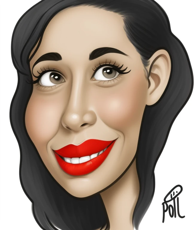 um desenho de uma mulher com batom vermelho e um sorriso, retrato dos desenhos animados, estilo caricatura, caricature illustration, pintura digital dos desenhos animados, arte digital dos desenhos animados, arte dos desenhos animados, arte digital. @mariomaniacdude, desenho animado de arte digital, digital illustration portrait, retrato digital, caricatura!!!, Cartoon style illustration, in cartoon style, arte dos desenhos animados, arte digital!!, retrato digital