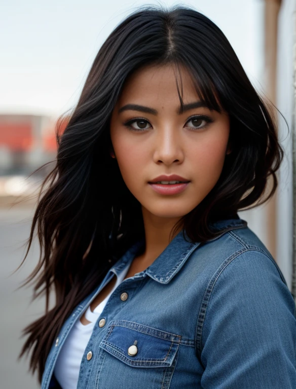 (highres:1.2), realistic sailor Mars, blue jean outfit, beautiful detailed eyes, beautiful detailed lips, mars background, fire