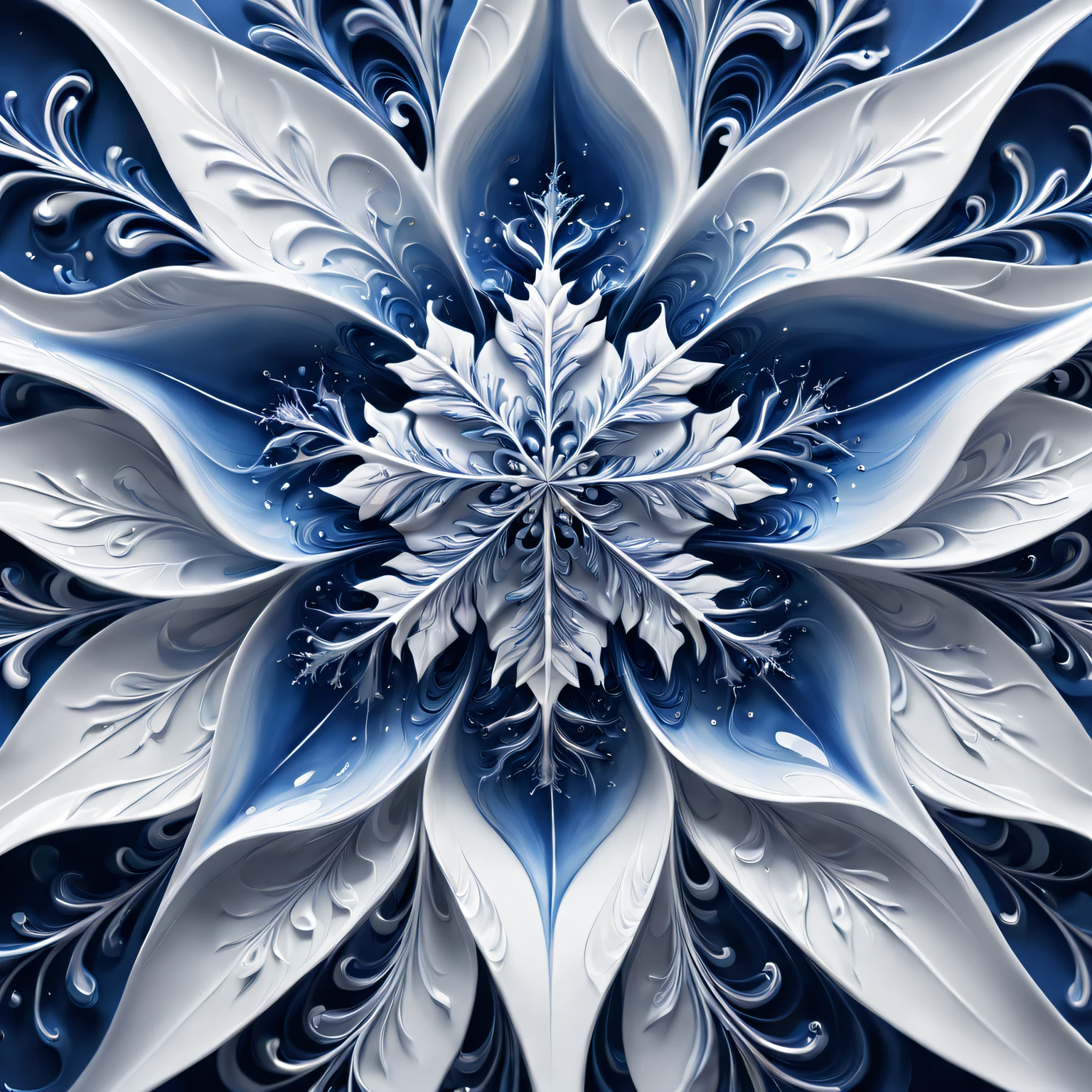 Best quality at best,4K,8K,A high resolution,tmasterpiece:1.2,ultra - detailed,actual:1.37,sportrait,Beautiful snowflake pattern,Blue and white porcelain, closeup cleavage, Sophisticated AND Intricate Details, Traditional craftsmanship, vivd colour, shiny glaze, fine brushwork, Refined artistry, with glossy finish, Studio lighting