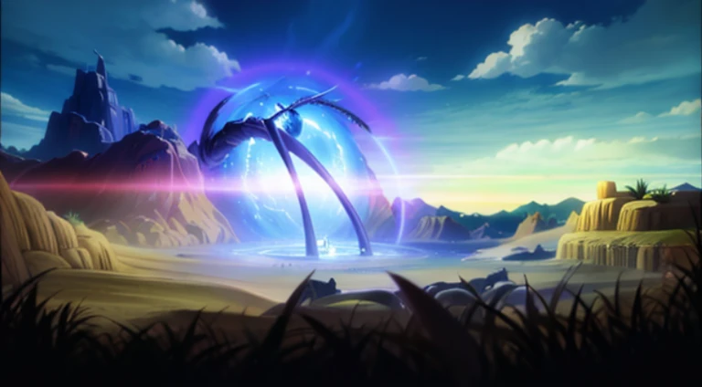 Cartoon scene of giant spider in desert, Screenshots from the 2012 animation, spirits coming out of portal, Screenshot of the animated movie, Epic animation of Energy Man, The glorious land of animation, Kuro anime screenshots, anime opening, Anime beautiful peaceful scene, anime movie screenshot, Anime keyframes, unlimited blade works