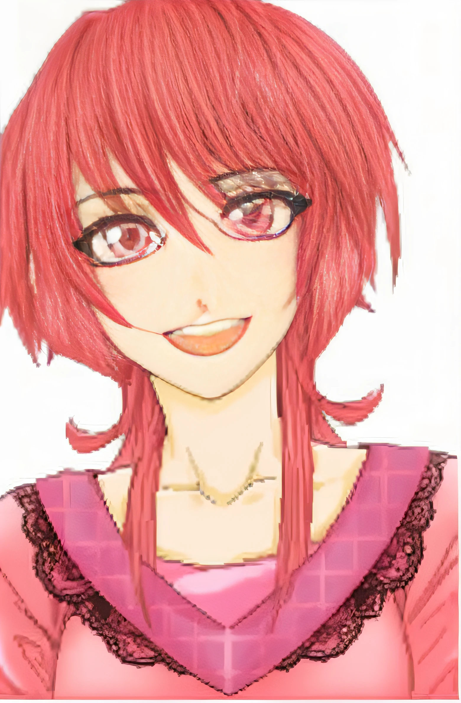 Anime girl with red hair and heart-shaped glasses on her head, Rias Gremory, [[[[grinning evily]]]], In anime style, In an anime style, ( ( ( yoshinari yoh ) ) ), with red hair, made with anime painter studio, Rei Hiroe, anime style character, anime styled」