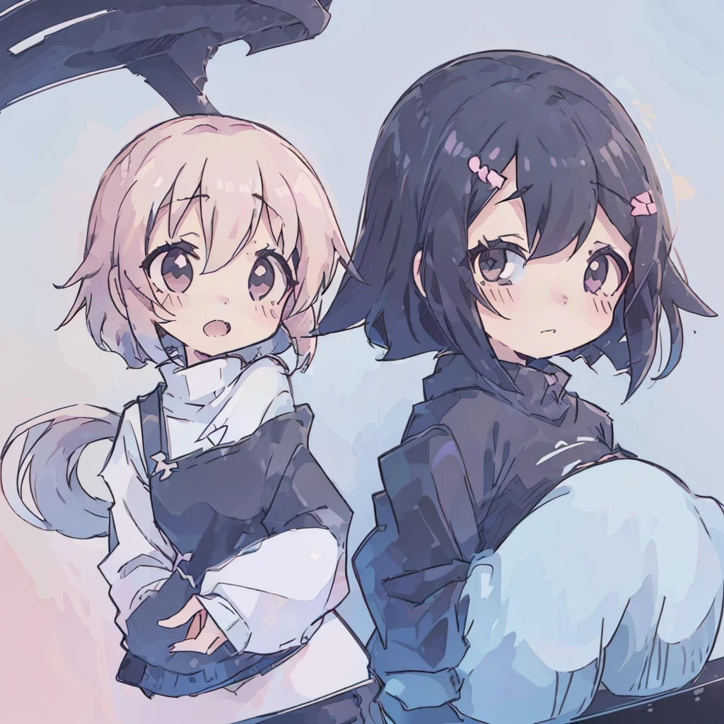 Kawaii chibi twins,black skin,cute hair,kawaii,adorable,kawaii clothes
