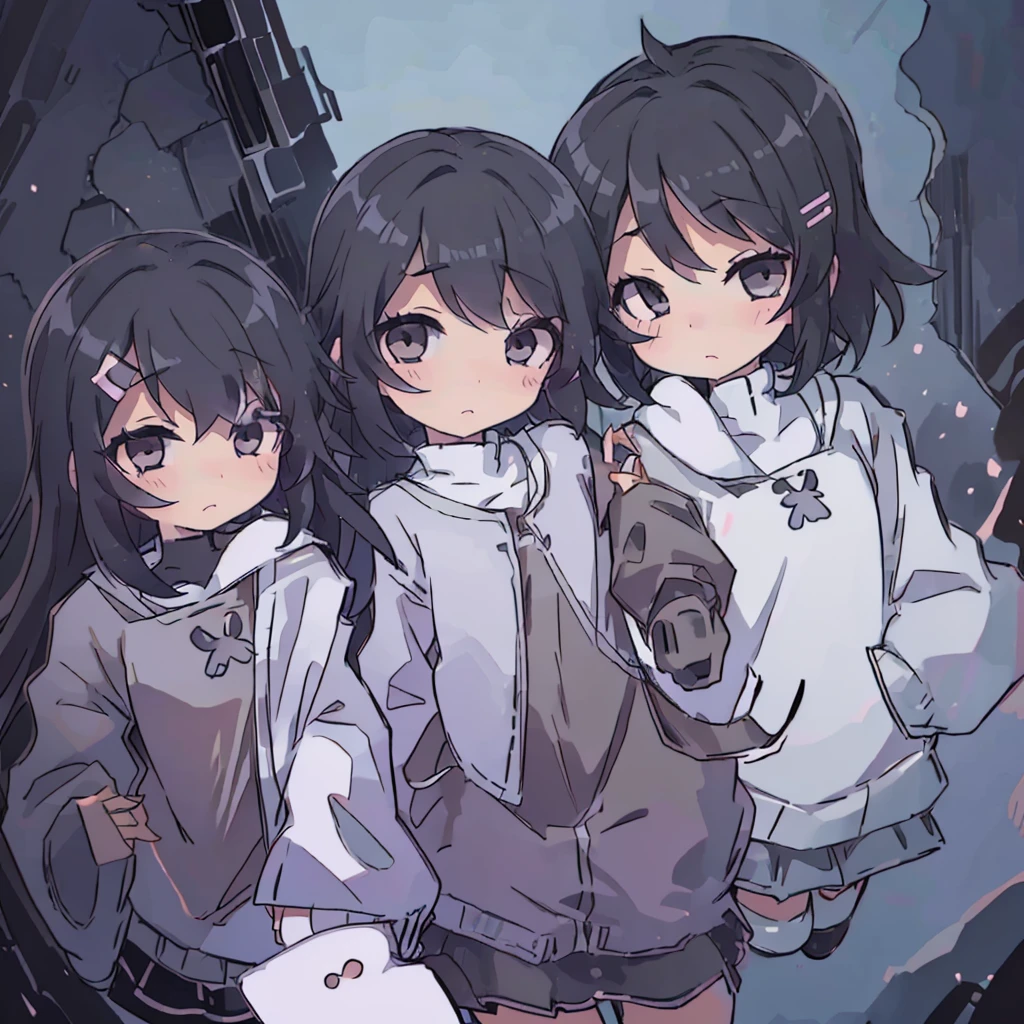 Kawaii chibi twins,black skin,cute hair,kawaii,adorable,kawaii clothes