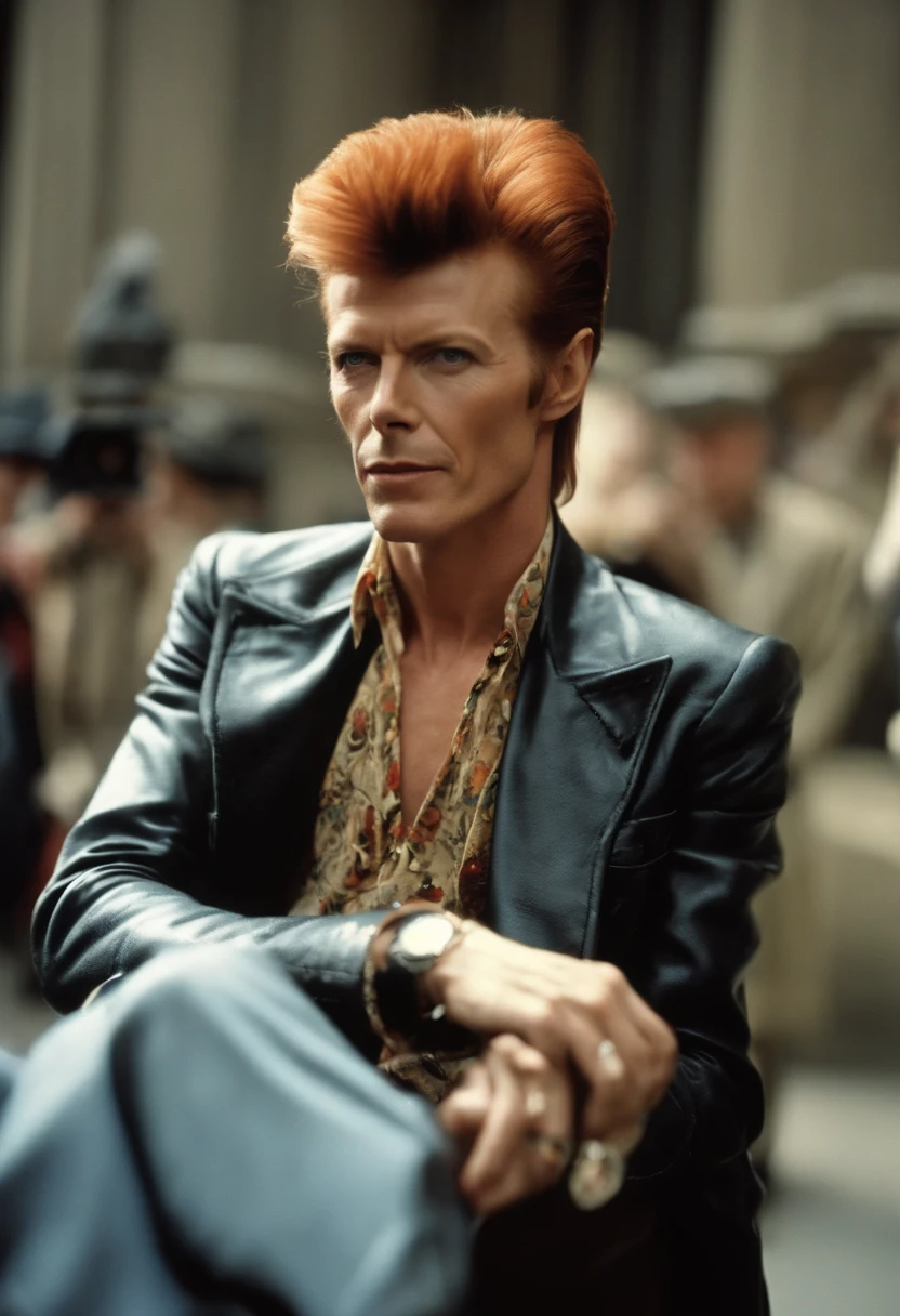A photo of Bowie attending a lecture at a vintage bookstore,original,David Bowie had a distinct and versatile physical appearance that evolved over the course of his career. While it's difficult to capture the full scope of his appearance in a single description, here are some general features that were often associated with Bowie:
1. Facial Features: Bowie had a unique facial structure that included high cheekbones and a well-defined jawline. His eyes were often described as piercing and captivating, with one of his pupils appearing permanently dilated due to anisocoria, a condition resulting from a childhood injury. His eyebrows were expressive and often arched, adding to his overall intensity.
2. Hair: Bowie's hair was an important element of his ever-changing image. He experimented with various hairstyles, colors, and lengths throughout his career. He was known for sporting different colors, including red, blonde, and variations of brown. Bowie's hairstyles ranged from the iconic Ziggy Stardust red mullet to shorter, slicked-back styles during his later years.
3. Physique: Bowie had a slender and lean physique. He possessed a graceful and elegant presence, which he often accentuated through his dynamic stage performances and expressive gestures. While not particularly muscular, his physicality exuded a sense of energy and fluidity.
4. Fashion and Style: Bowie was a fashion icon, and his style was as eclectic as his music. He effortlessly blended elements from various subcultures, eras, and genres. From glam rock-inspired costumes to tailored suits and avant-garde ensembles, Bowie embraced a wide range of fashion choices. He had a penchant for bold and innovative designs, often incorporating theatrical elements into his wardrobe.
5. Androgynous Appearance: Bowie's androgynous appearance was a significant aspect of his image. He challenged traditional gender roles and norms, embracing a sense of fluidity and blurring the lines between masculine and feminine aesthetics. His ability to embody both masculine and feminine characteristics contributed to his allure and made him an icon of gender-bending fashion.
It's important to note that these descriptions provide a general overview of David Bowie's physical appearance, but they do not fully capture the breadth and depth of his transformative image. Bowie was a master of reinvention, and his ever-changing looks were an integral part of his artistic expression and his ability to captivate audiences.
David Bowie's physical appearance went through various transformations throughout his career, as he often adopted different personas and styles. Here are some notable descriptions of Bowie's appearance during different periods:
1. Ziggy Stardust Era (Early 1970s): One of Bowie's most iconic looks was during his Ziggy Stardust era. He sported vibrant red hair, which was styled into a distinctive mullet. He often wore bold, theatrical makeup, including a lightning bolt across his face, emphasizing his androgynous and otherworldly persona. His costumes were flamboyant and futuristic, featuring metallic jumpsuits, platform boots, and colorful accessories.
2. Thin White Duke Era (Mid-1970s): During the Thin White Duke era, Bowie adopted a more refined and elegant appearance. He had blonde hair, which he usually wore slicked back or combed to the side. His fashion choices were sleek and sophisticated, often showcasing tailored suits, crisp dress shirts, and ties. This period reflected a more minimalist and sophisticated aesthetic.
3. Berlin Trilogy Era (Late 1970s): In the late 1970s, Bowie's appearance during the Berlin Trilogy phase reflected a more subdued and avant-garde style. He had short, cropped hair with a slightly disheveled look. His fashion choices leaned towards a mix of casual and experimental, with a preference for dark colors, oversized coats, and unconventional combinations of clothing.
4. New Romantic Era (Early 1980s): During the New Romantic era, Bowie embraced a more flamboyant and glamorous look. He experimented with extravagant hairstyles, including permed or teased hair with vibrant colors. His makeup became more dramatic, with bold colors and exaggerated features. He often wore flamboyant and elaborate outfits, featuring ruffled shirts, sparkly jackets, and accessories like scarves and hats.
5. Later Years (1990s and 2000s): In his later years, Bowie's appearance became more refined and mature. He often had shorter, styled hair, with colors ranging from blonde to salt-and-pepper gray. His fashion choices varied, but he often opted for tailored suits, crisp shirts, and fashionable jackets. He embraced a more casual yet sophisticated style, showcasing his timeless and ageless charm.
It's important to note that David Bowie's appearance was not limited to these descriptions, as he constantly reinvented himself and explored different looks throughout his career. His ability to transform his appearance was an integral part of his artistic expression and contributed to his status as a fashion and style icon.
Most known is his Ziggy Stardust Era Look., male