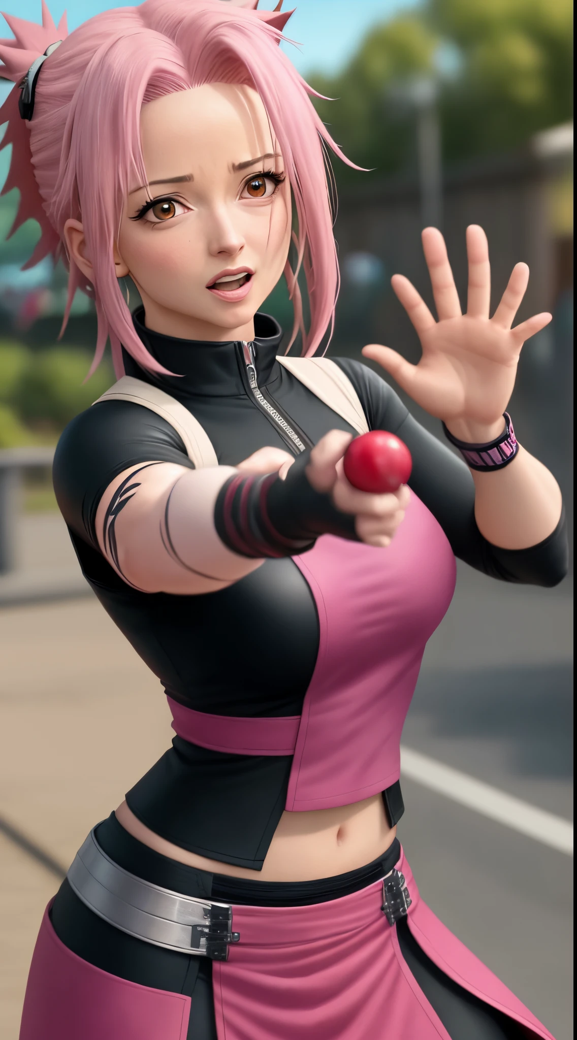 Sakura haruno estralando os dedos