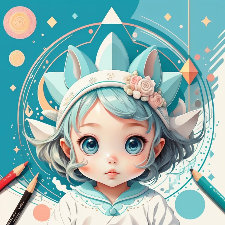 (beautiful baby dolphin), Munchkin ,Geometric multidimensional wall portrait, livro de arte, Tchibi,
Yang08k, Beautiful, Colouring,
Obras, of the highest quality, best quality, Arte Oficial, Beautiful and Aesthetic,