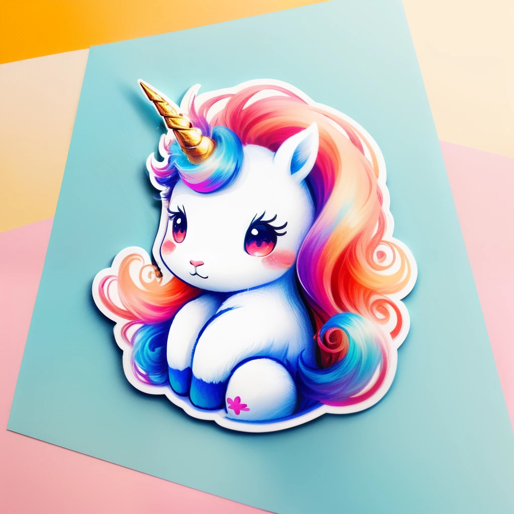 Unicorn simple cute character sticker
