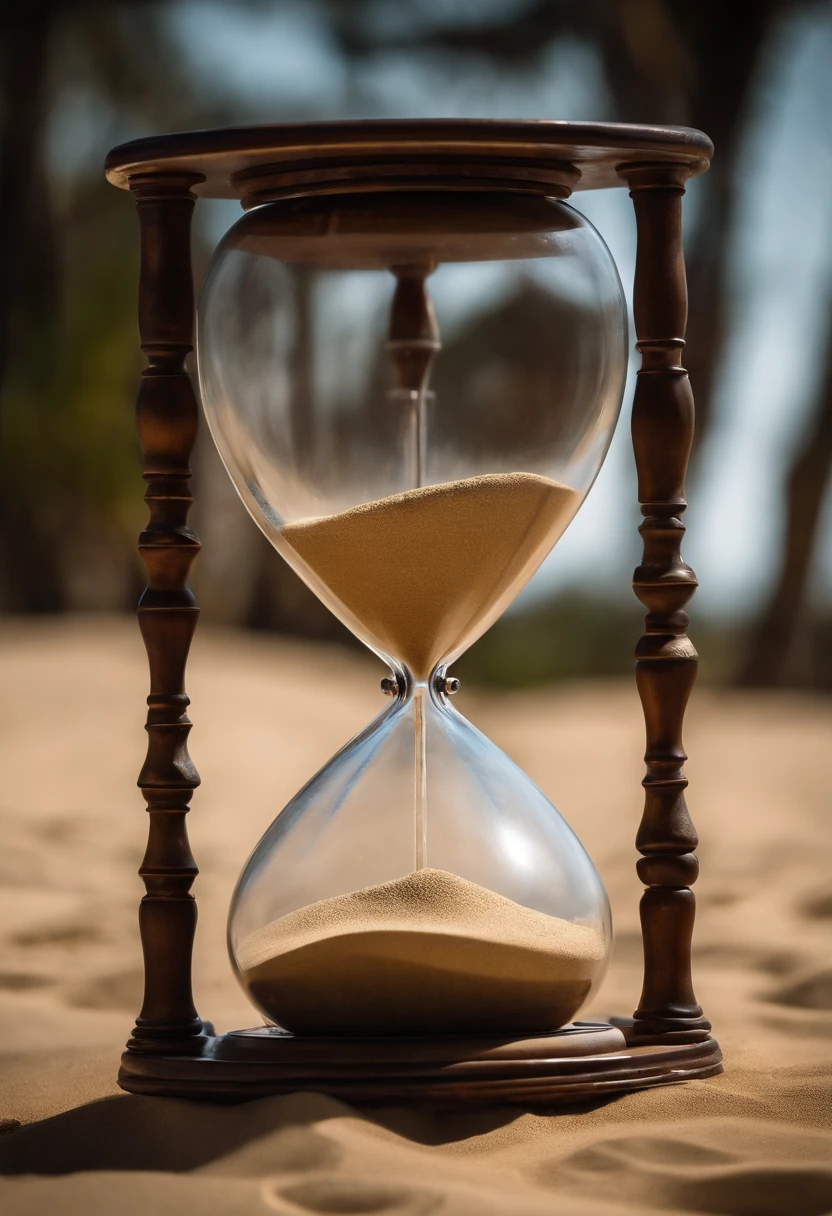 A close-up of a vintage hourglass with sand running through it,original,being more than six feet tall, very lean, with piercing eyes and a thin hawk-like nose. Holmes's voice was high and occasionally strident., male