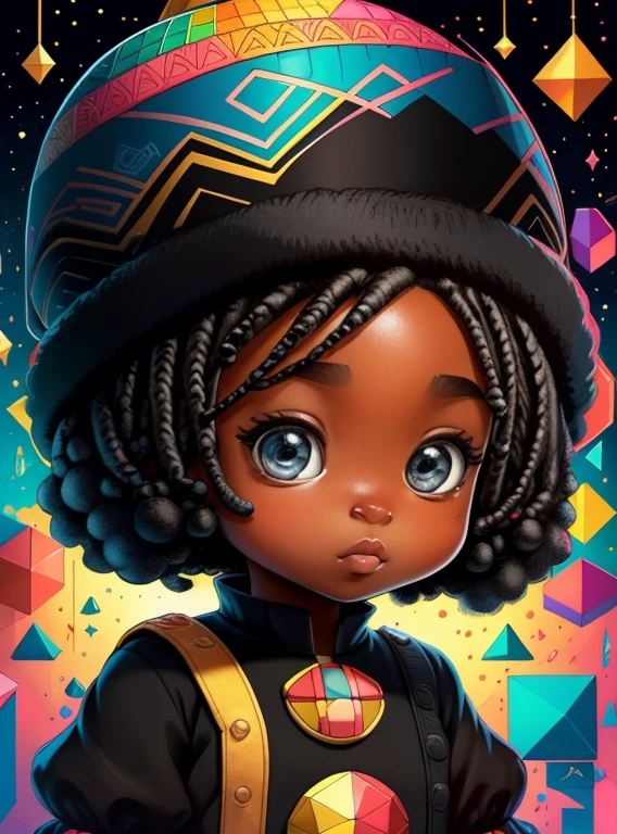 (menina fofa com pele negra com capacete de bombeiro), Munchkin ,Geometric multidimensional wall portrait, livro de arte, Tchibi,
Yang08k, Beautiful, Colouring,
Obras, of the highest quality, best quality, Arte Oficial, Beautiful and Aesthetic,