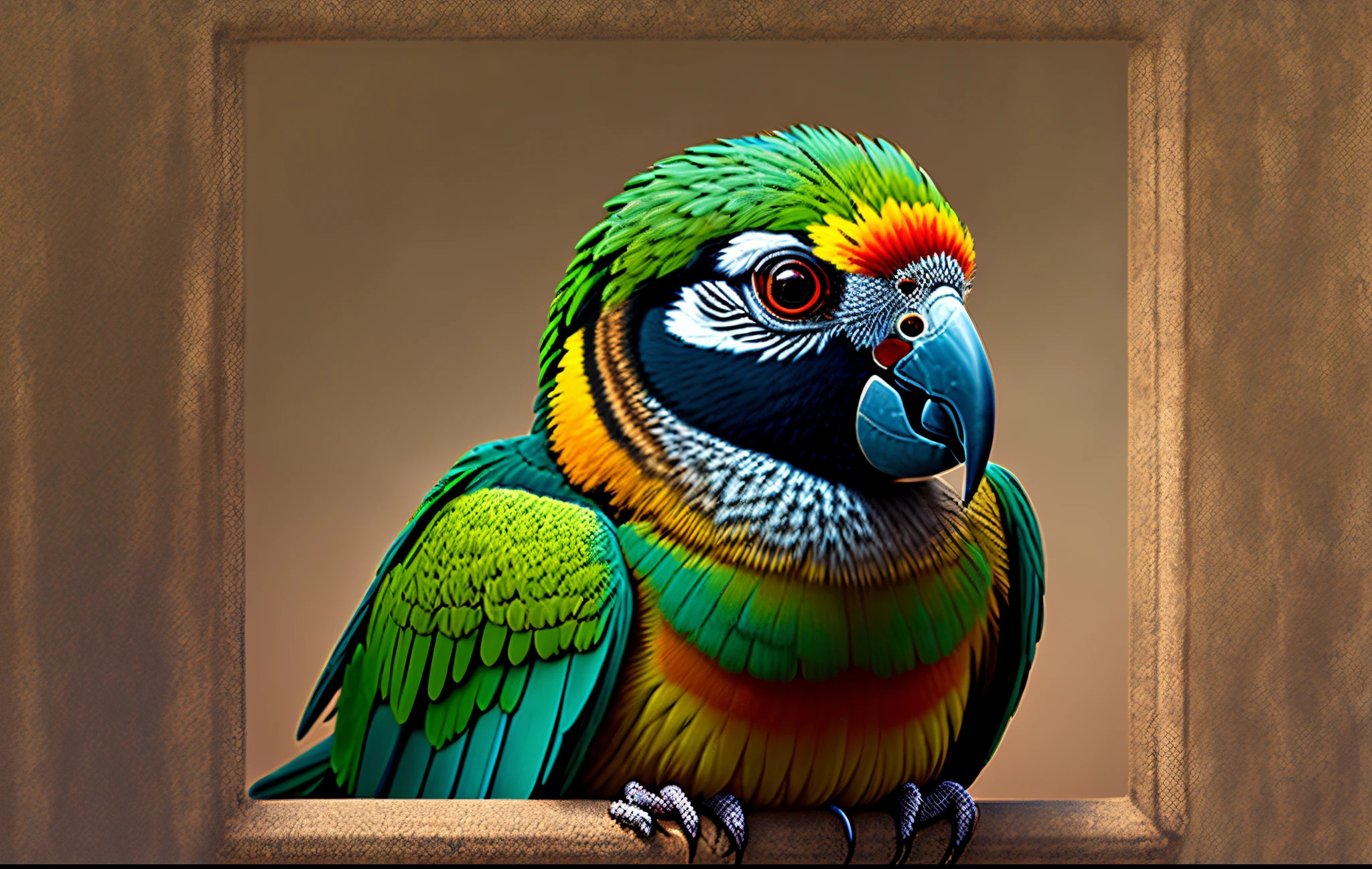 Parrot inhaling parrot 