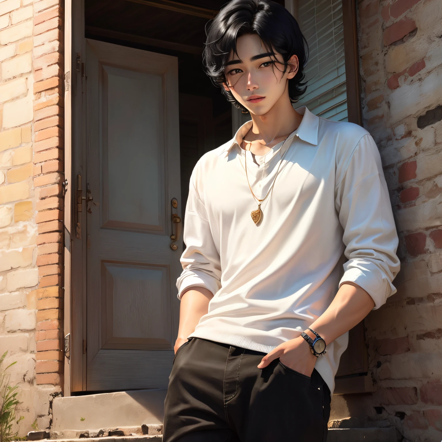black hair bob beautiful boy