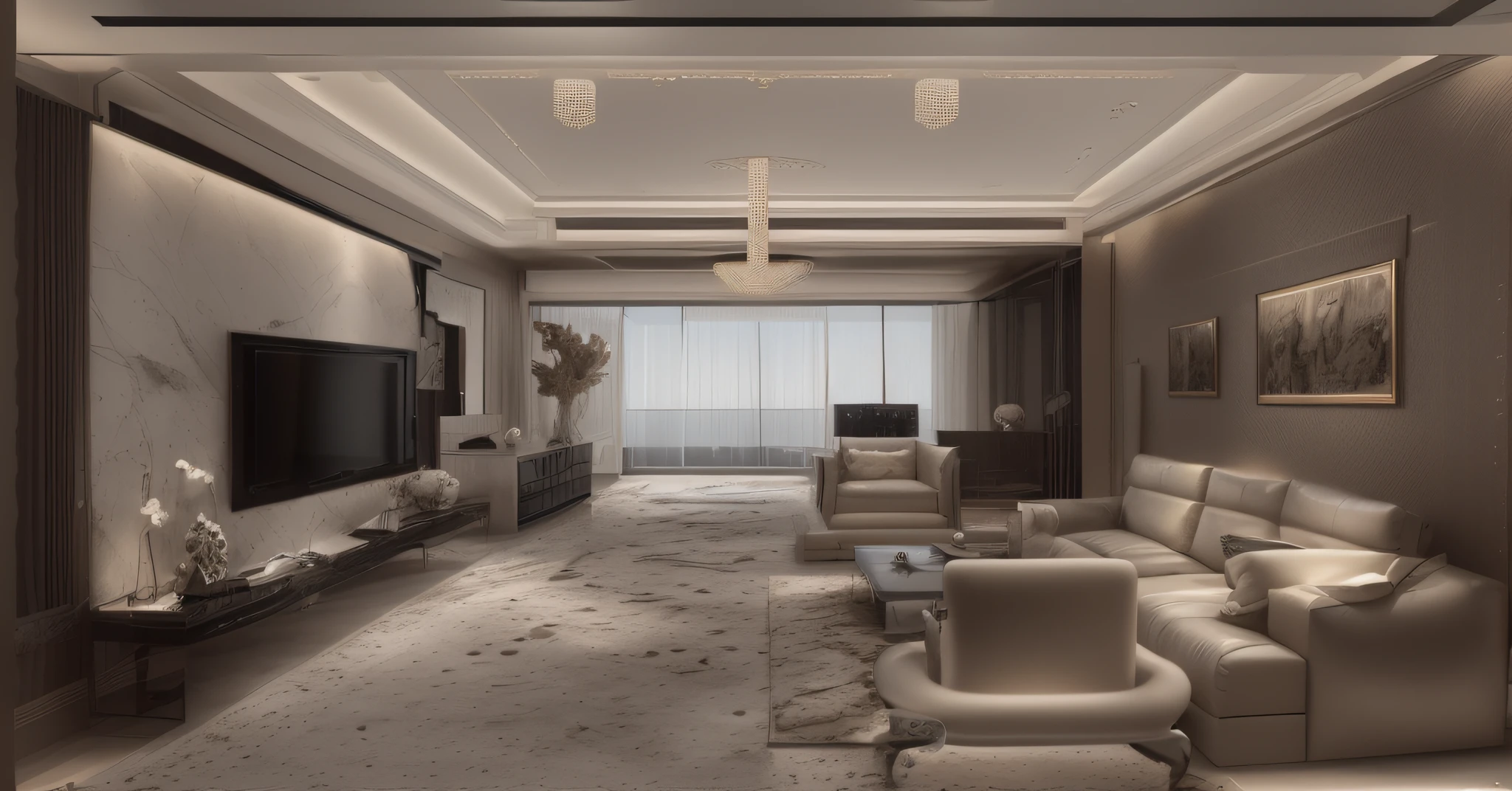 Alafid Living room with large TV and large sofa, luxury condo interior, high end interior, apartment design, luxury hd render, interior living room, Modern apartment interior, archviz, modern living room, Penthouse, modern interior design, living room interior design, precise architectural rendering, architectural 3d render, building rendering, unreal engine realistic render