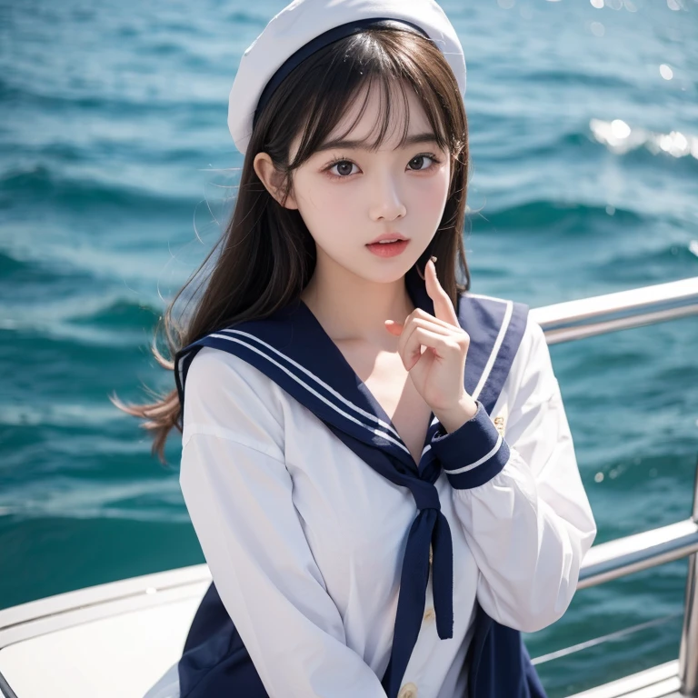 One in a sailor suit,A girl with D cup breasts