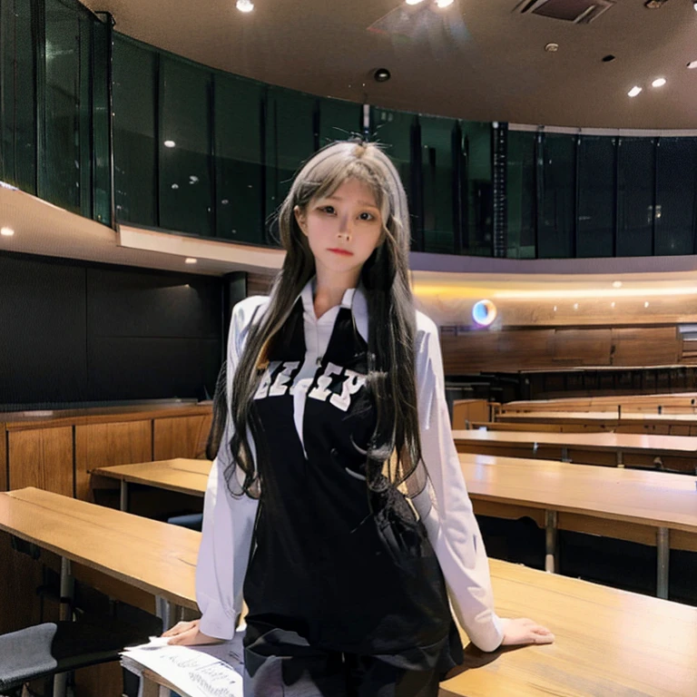 Female teacher in work clothes,Stand on the podium