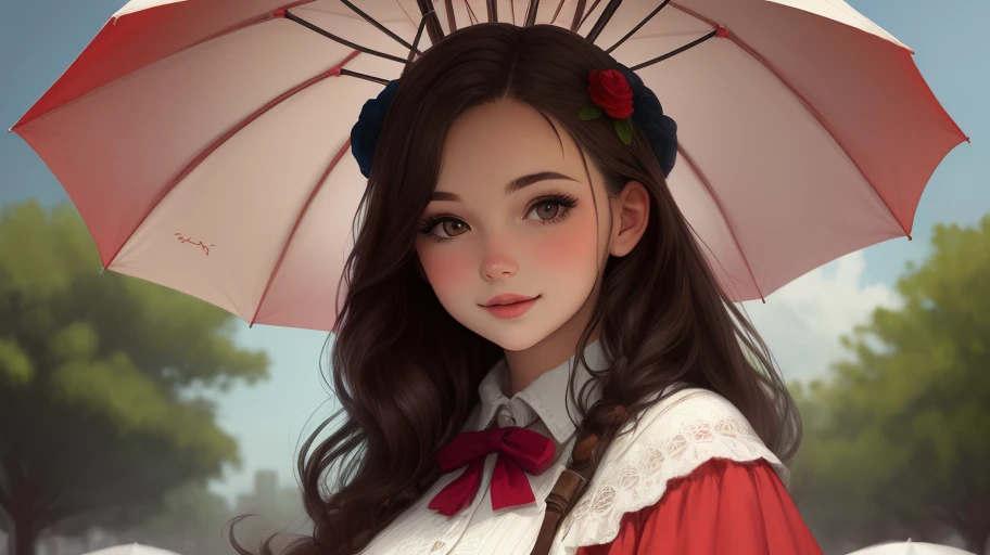 young woman under an umbrella