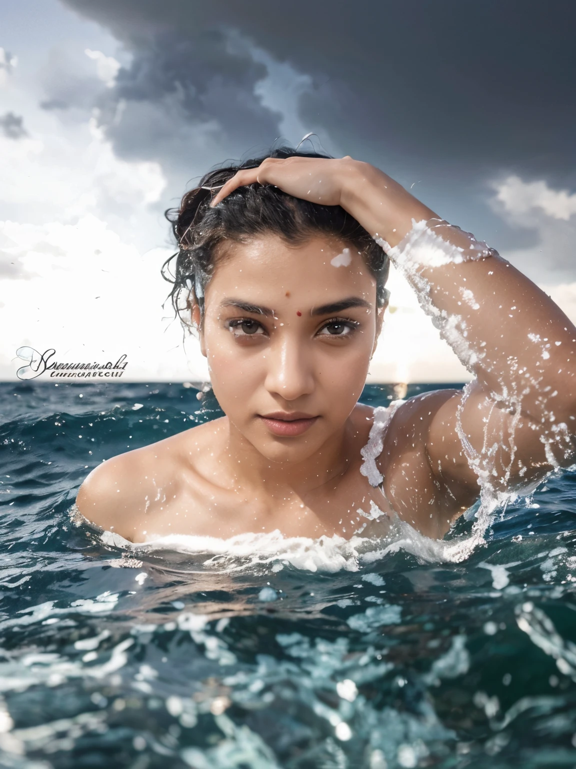 Transform aapki samundar ki photo into a stunningly realistic image with enhanced details and vibrant colors, while keeping the facial features untouched. Ensure that the photo reflects the true essence of the ocean, with its waves, shimmering water, and natural beauty.”