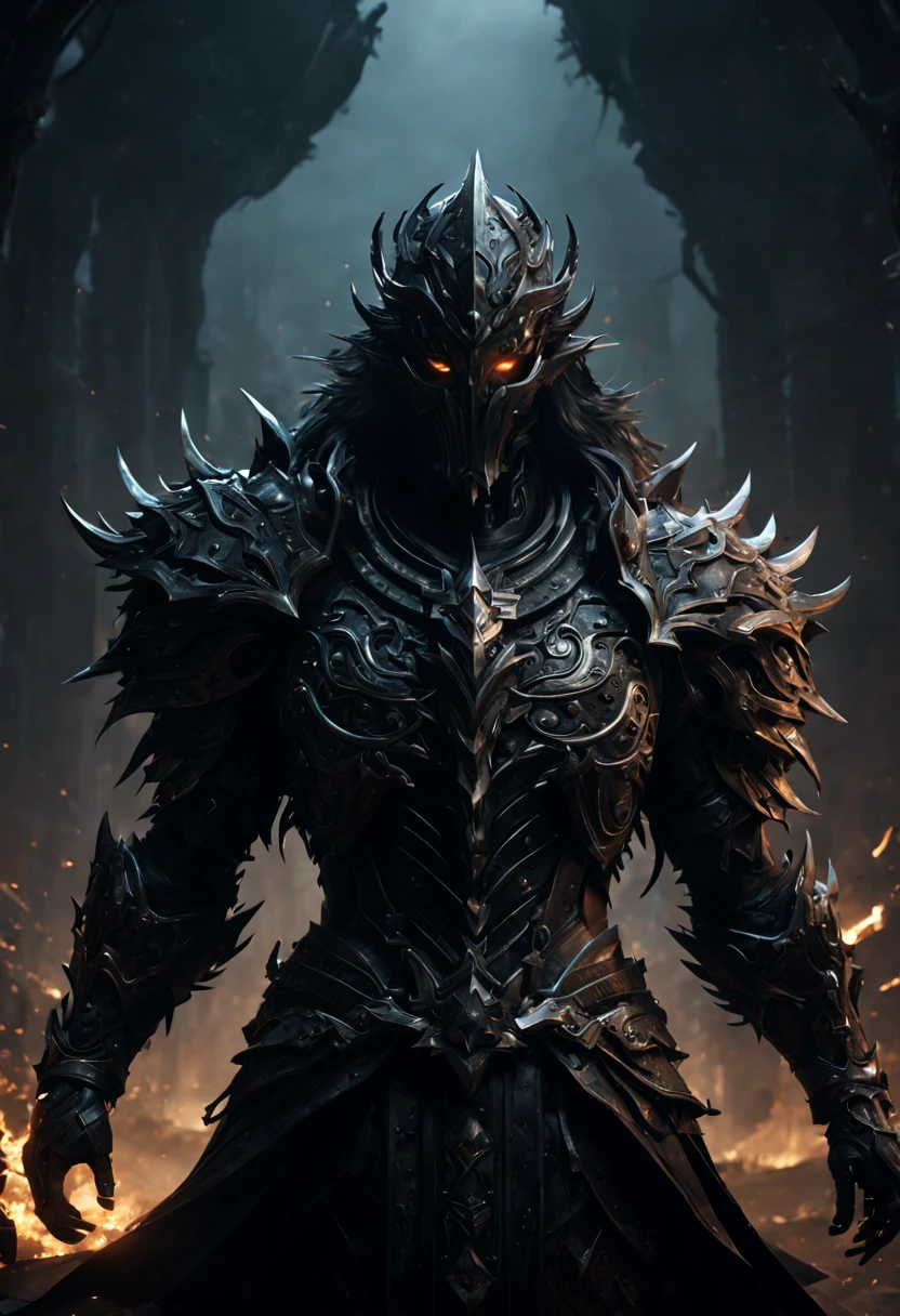 Sauron con su armadura, anime de una pieza, hombre, aretes, cara, cabello verde, jewely, enfoque masculino, aire libre, cabello corto, symmetrical body, retrato, cinematography lighting, alto contraste, Art Station, arte conceptual del personaje, 8k, fondo simple, cicatriz sobre un ojo