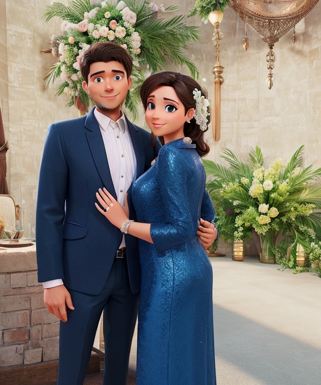 Realistic high quality background 3D  wedding romantic couple loveliest
