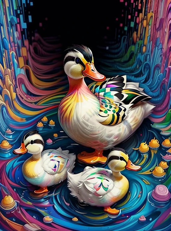 (lot of cute ducks playing),(melhor pose),(best angle), (better expression), Eduardo Kobra acolchoamento ,multidimensional geometric wall PORTRAIT, arte, Chibi,
Yang08k, lindo, Colouring,
Primary works, qualidade superior, melhor qualidade, Arte Oficial, Beautiful and Aesthetic, pelos coloridos,