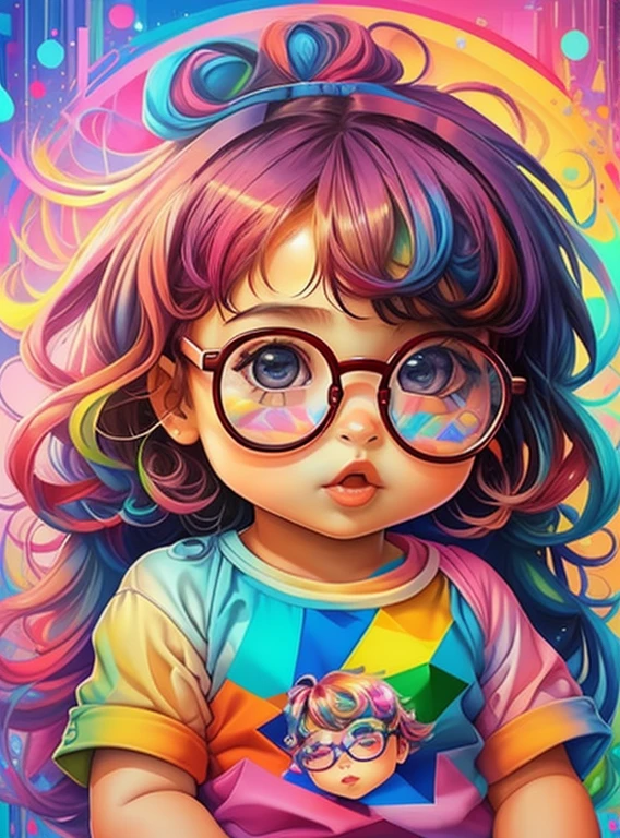 (cute  with glasses),(melhor pose),(best angle), (better expression), Eduardo Kobra acolchoamento ,multidimensional geometric wall PORTRAIT, arte, Chibi,
Yang08k, lindo, Colouring,
Primary works, qualidade superior, melhor qualidade, Arte Oficial, Beautiful and Aesthetic, pelos coloridos,