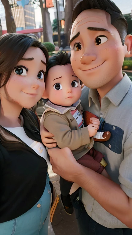 there is a man and woman holding a baby in a park, husband wife and son, profile picture, vacation photo, nighttime!, usa-sep 20, reddit post, profile image, profile photo, snapchat photo, 3 0 years old woman, 30 years old woman, spooky photo, nighttime!!, andrew thomas huang, very accurate photo, 4th of july