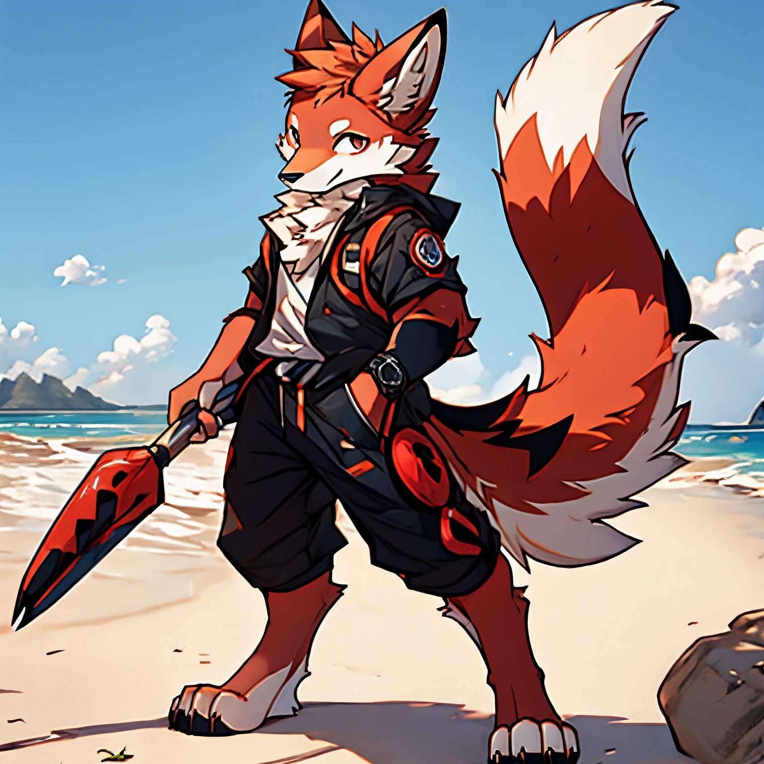 red fox、Big furry tail