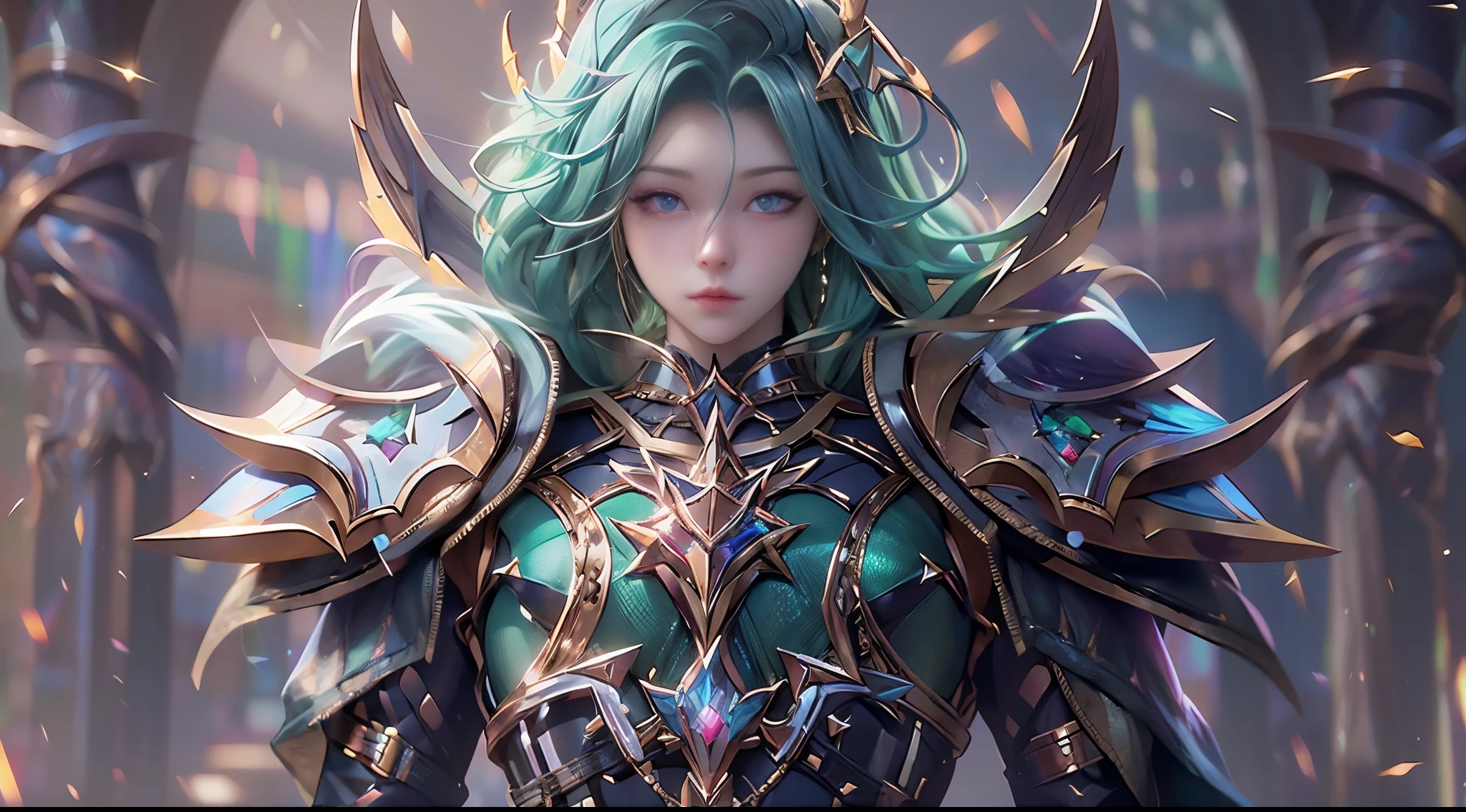 jeune elfe corps entier résolution 4k moteur irréel 5 armure paladin cheveux yeux bleus verts