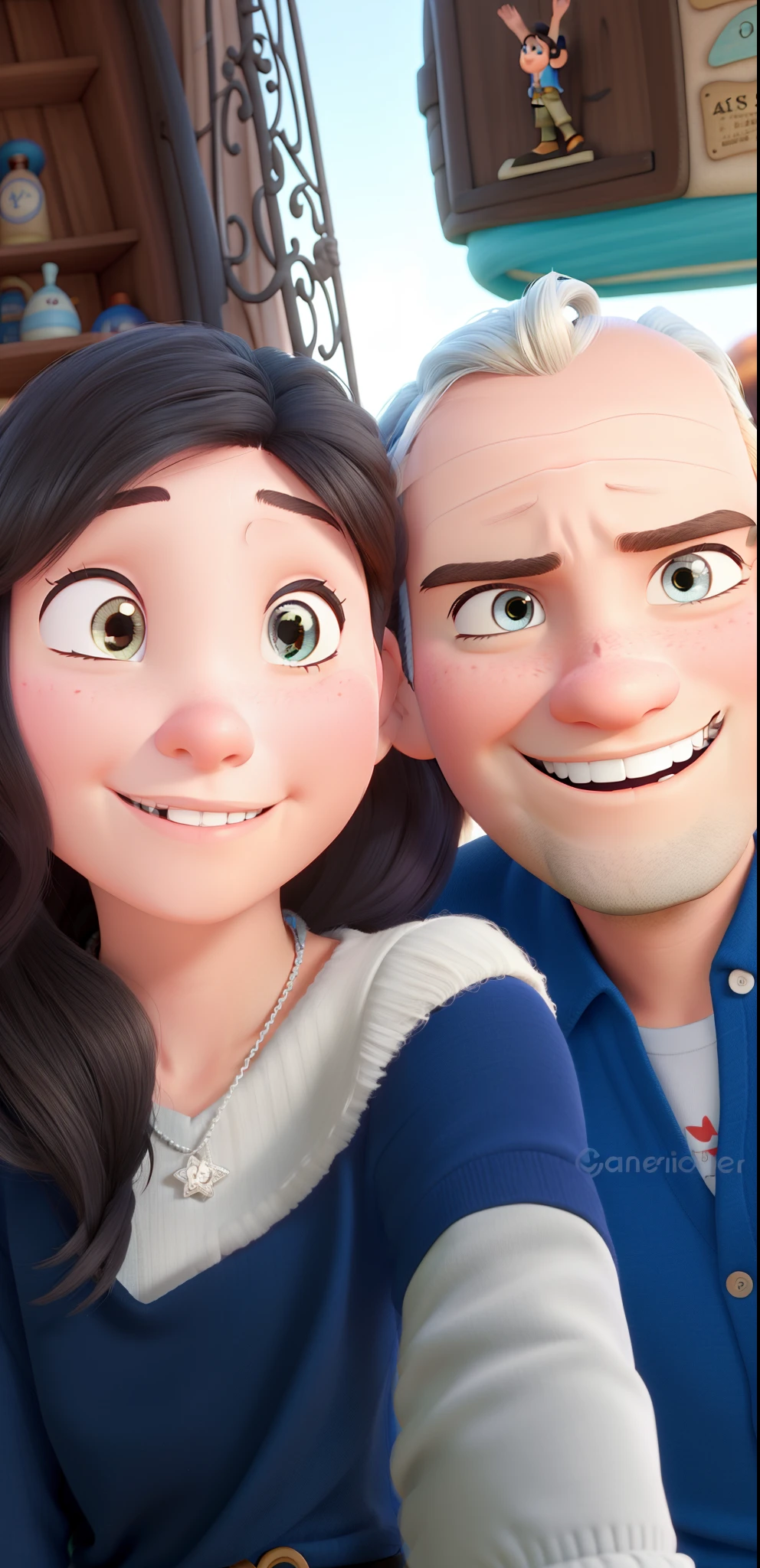 Pareja al estilo Disney Pixar, Alta calidad, mejor calidad