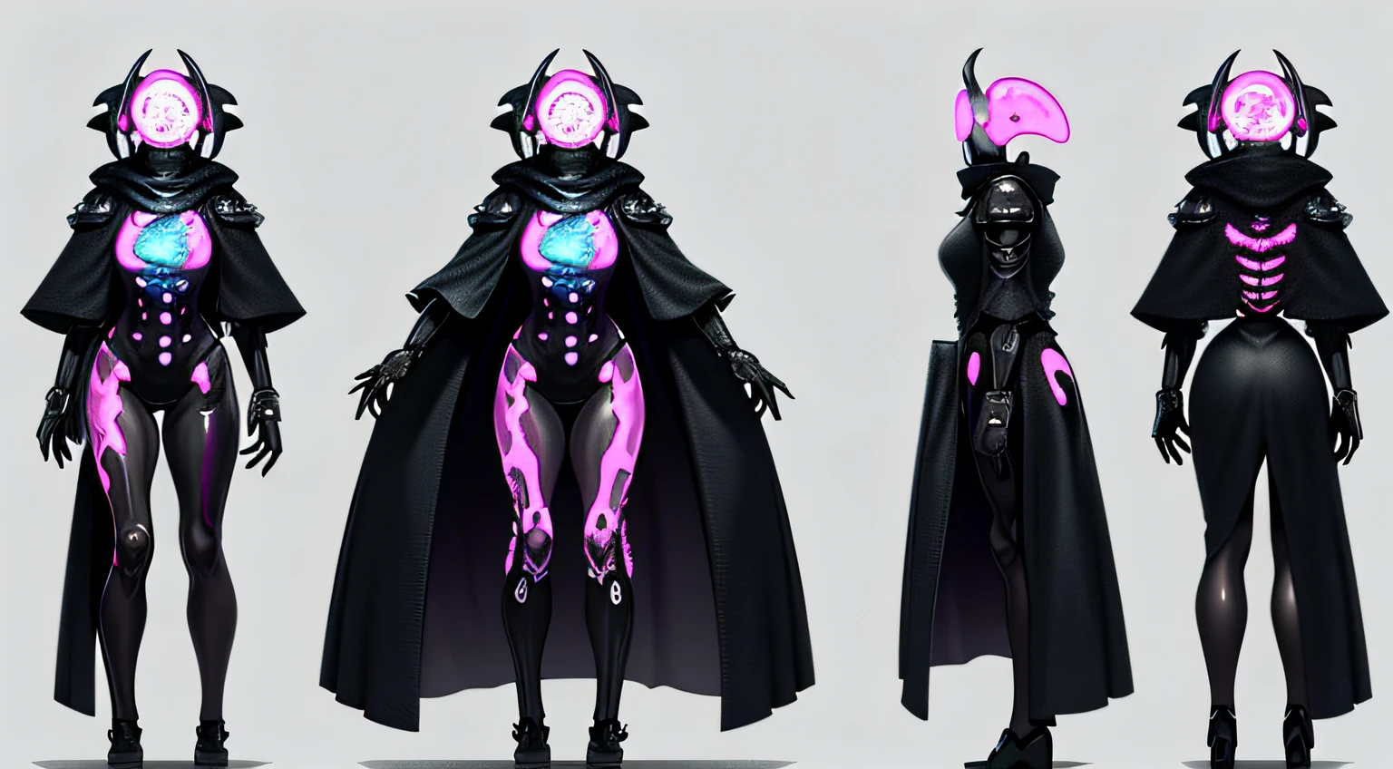 ((dark tentacle biopunk art)), ((dark biopunk girl)), (biopunk character sheet), (multiple poss and expressions), hair light, (cast iron full face helmet), long closed clothes, biopunk clothing - cape, biopunk meat augmentations, Cold lighting, abandoned landscape in biopunk style, (Biopunk style), Horror atmosphere, the presence of something scary, very detailed biopunk background, von Hans Giger, perfect anatomy, Masterpiece