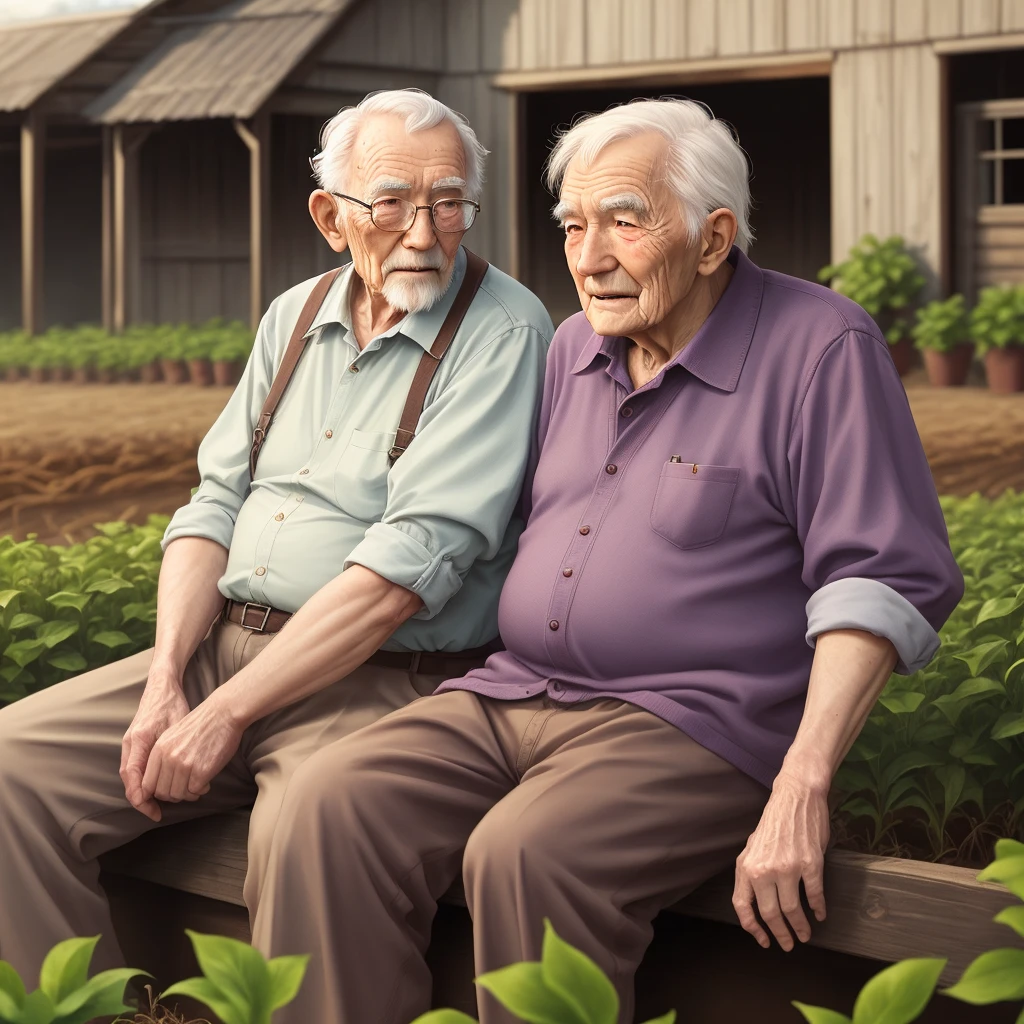 A wise old man on his farm