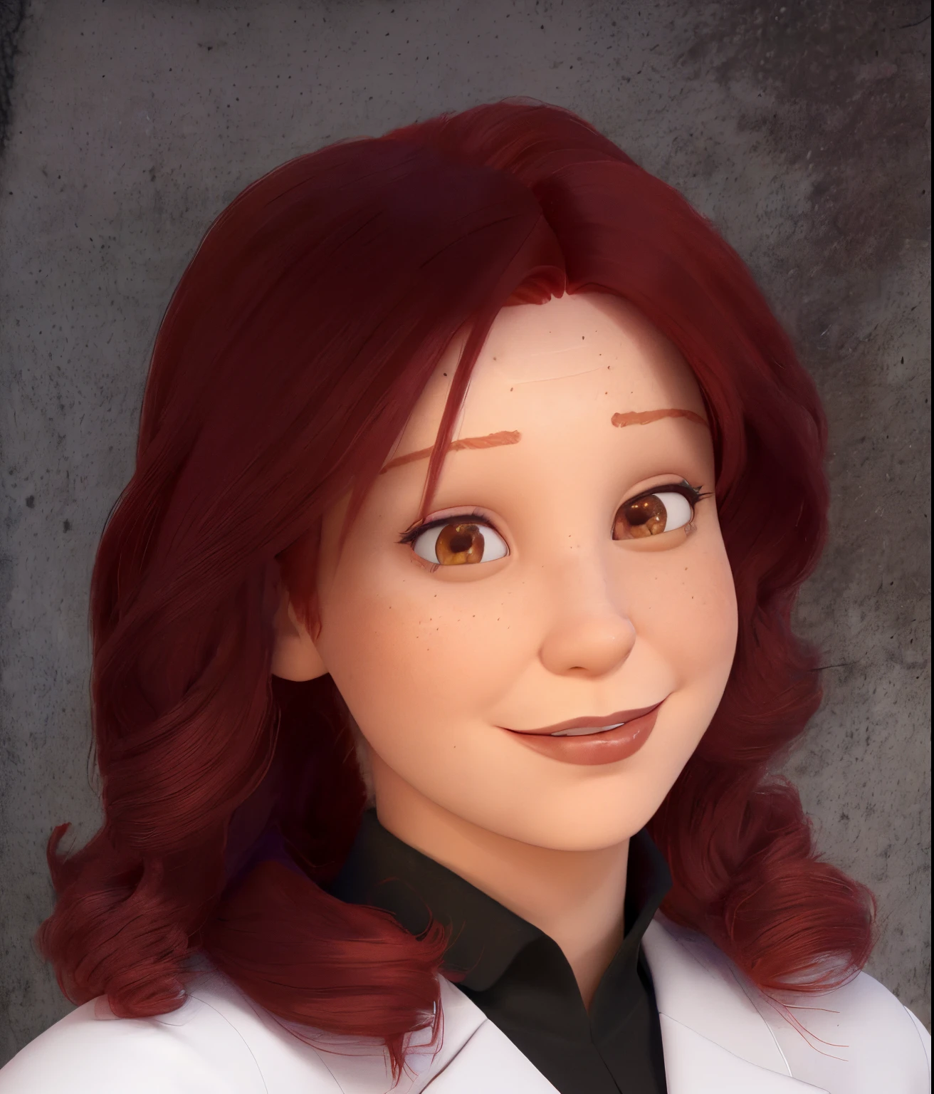 arafed woman with red hair wearing a white lab coat, estefania villegas burgos, magda torres gurza, magalie villeneuve, aleksandra waliszewska, lorena avarez, carola rubio, sandra, fernanda suarez, alina ivanchenko, headshot photo, niele toroni, ewa juszkiewicz