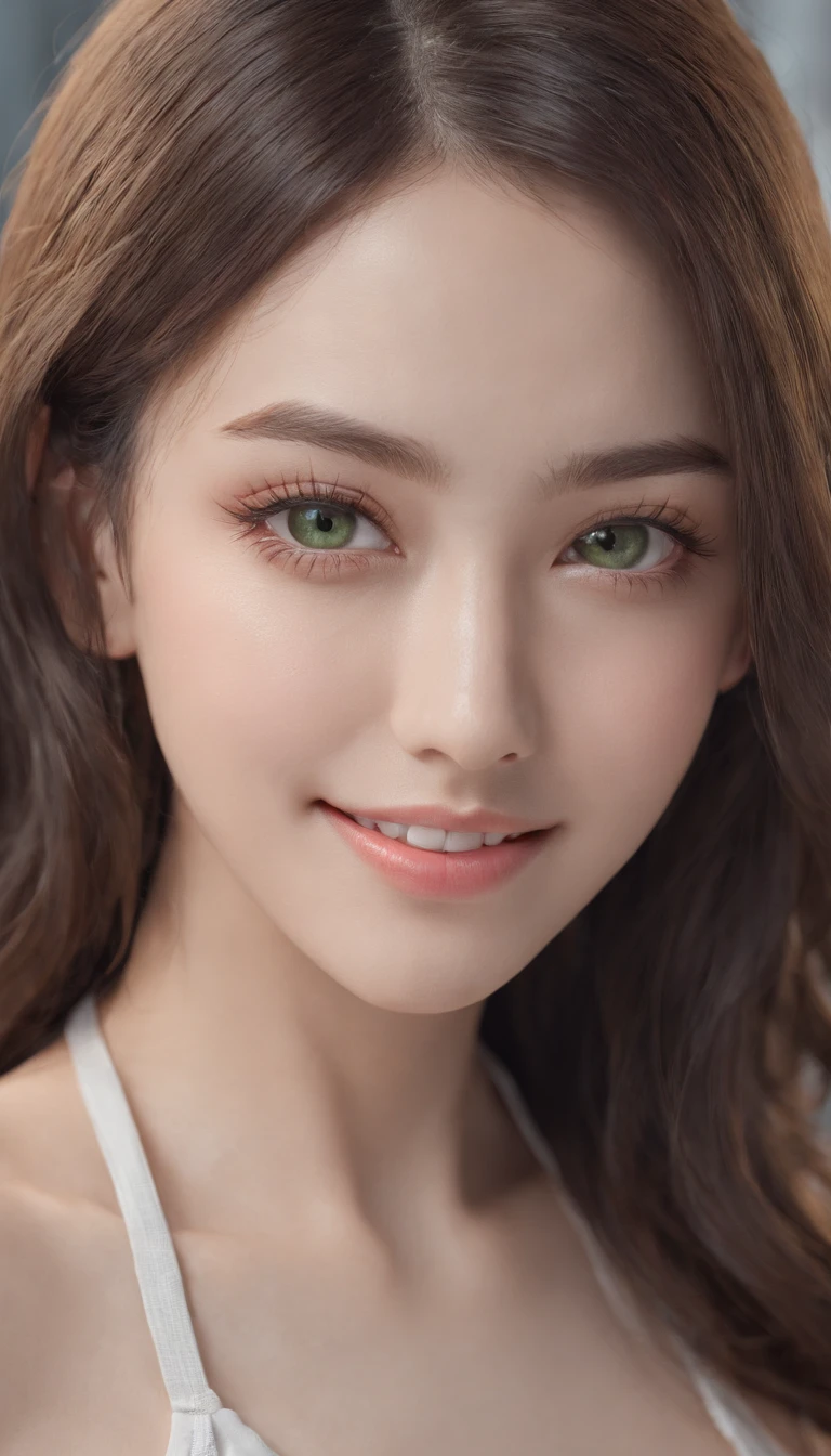 Cute beautiful brunette in a tiny bikini, wearing glasses, full body, perfect angle, very detailed, 32 years old, flirty face, messy long hair, green eyes, high-res, masterpiece, best quality ,intricate details, highly detailed, sharp focus, detailed skin, realistic skin texture, texture, detailed eyes, professional, 4k, smile, shot on Canon, 85mm,shallow depth of field, kodak vision color, eyeshadow, extremely detailed, photo_\(ultra\), photorealistic, realistic, post-processing, max detail, roughness, real life, ultra realistic, photorealism, photography, 8k uhd, photography, pokies