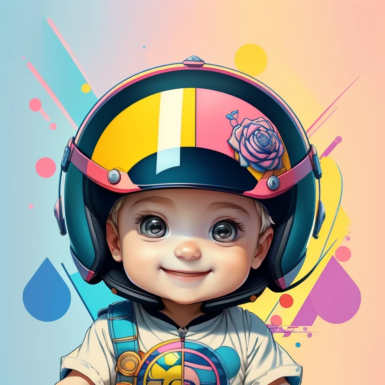) ((((cute baby girl with pink motorcycle helmet smiling) ((Mikey)) - Criador: Walt Disney2023) ), ,, ( Walt Disney acolchoamento ,multidimensional geometric wall PORTRAIT, arte, Chibi,
Yang08k, lindo, Colouring,Rose
Primary works, qualidade superior, melhor qualidade, Arte Oficial, Beautiful and Aesthetic,)) ), ,,  Walt Disney acolchoamento ,multidimensional geometric wall PORTRAIT, arte, Chibi,
Yang08k, lindo, (Colouring, rosa), amarelo ,azul ,vermelho e branco)
Primary works, qualidade superior, melhor qualidade, Arte Oficial, Beautiful and Aesthetic,