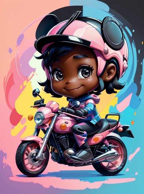 ) ((((cute black baby girl with pink motorcycle helmet smiling) ((Mikey)) - Criador: Walt Disney2023) ), ,, ( Walt Disney acolchoamento ,multidimensional geometric wall PORTRAIT, arte, Chibi,
Yang08k, lindo, Colouring,Rose
Primary works, qualidade superior, melhor qualidade, Arte Oficial, Beautiful and Aesthetic,)) ), ,,  Walt Disney acolchoamento ,multidimensional geometric wall PORTRAIT, arte, Chibi,
Yang08k, lindo, (Colouring, rosa), amarelo ,azul ,vermelho e branco)
Primary works, qualidade superior, melhor qualidade, Arte Oficial, Beautiful and Aesthetic,