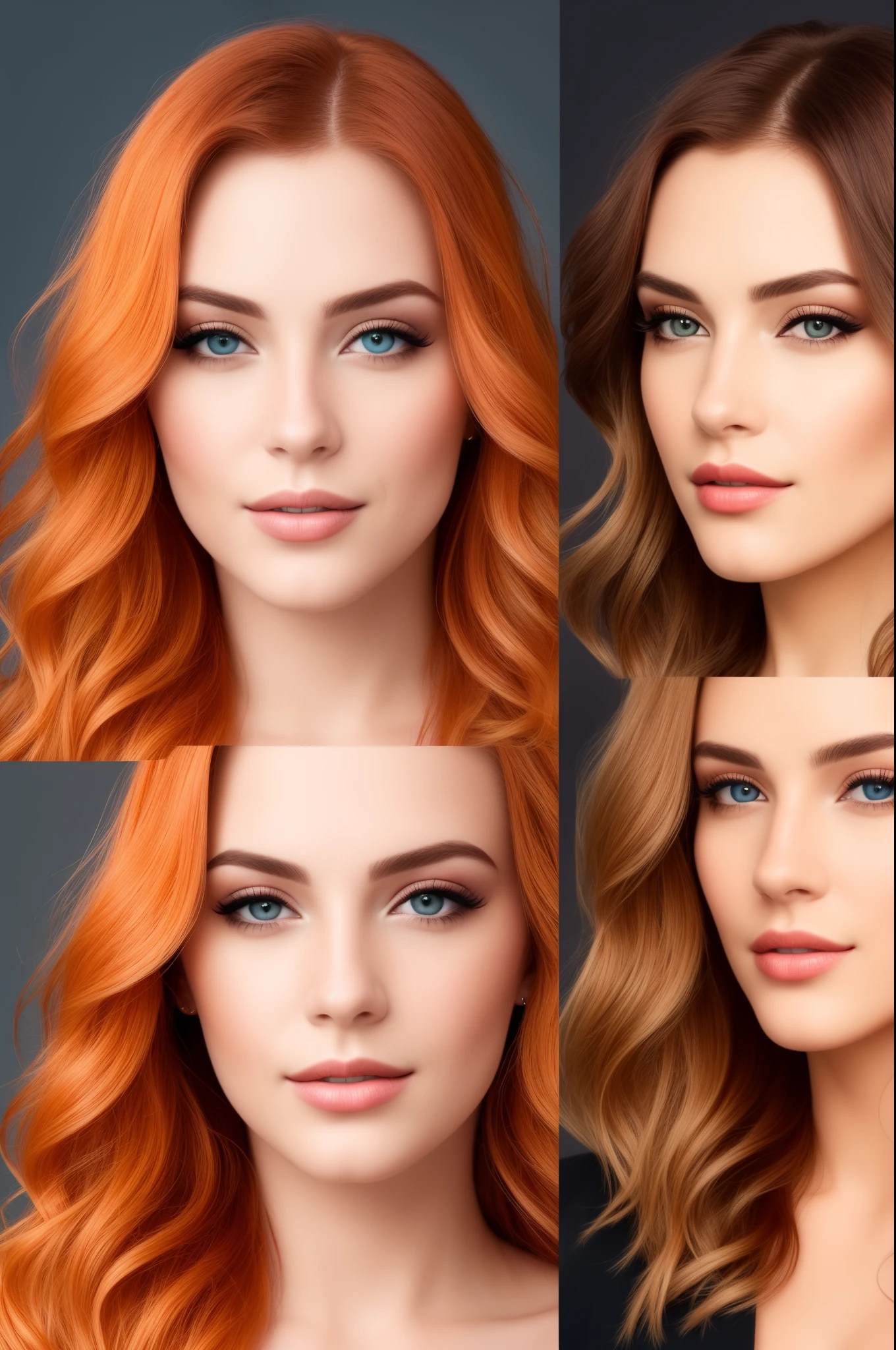 Create a beautiful Instagram model with an amazing face and orange hair. The model must look like real person not an ai generated