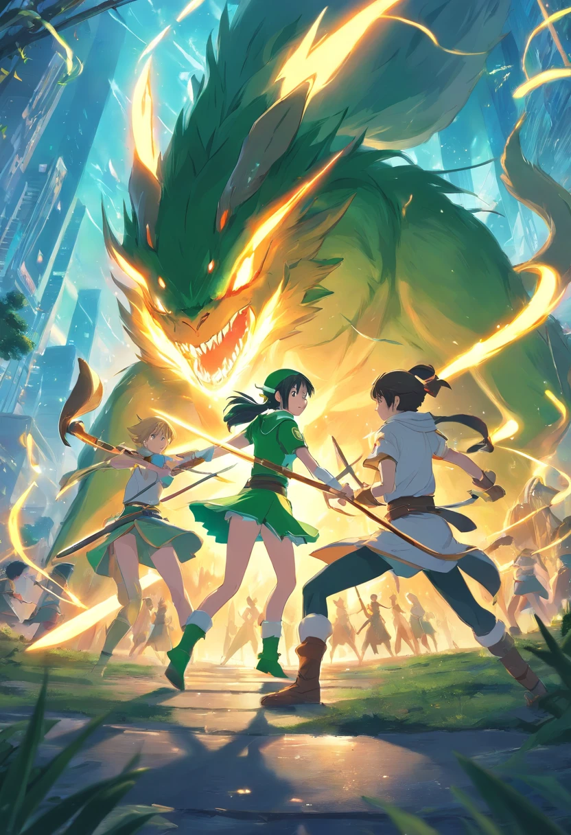 elf warriors fight against monsters