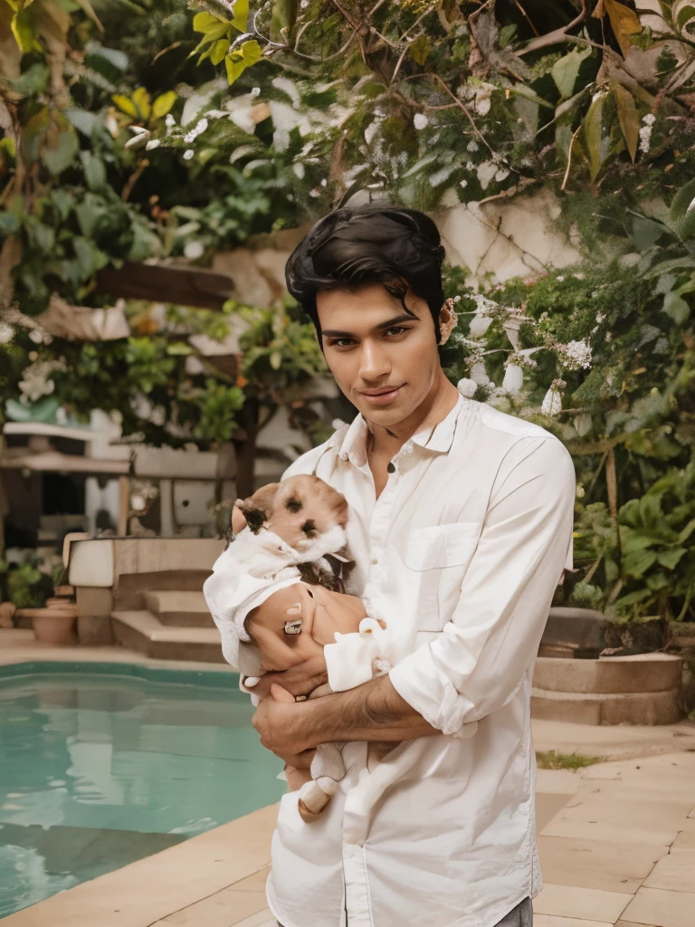 cute boy, , black hair, realistic face,