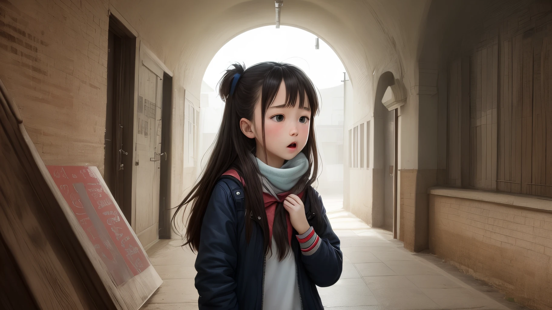 A girl is ill