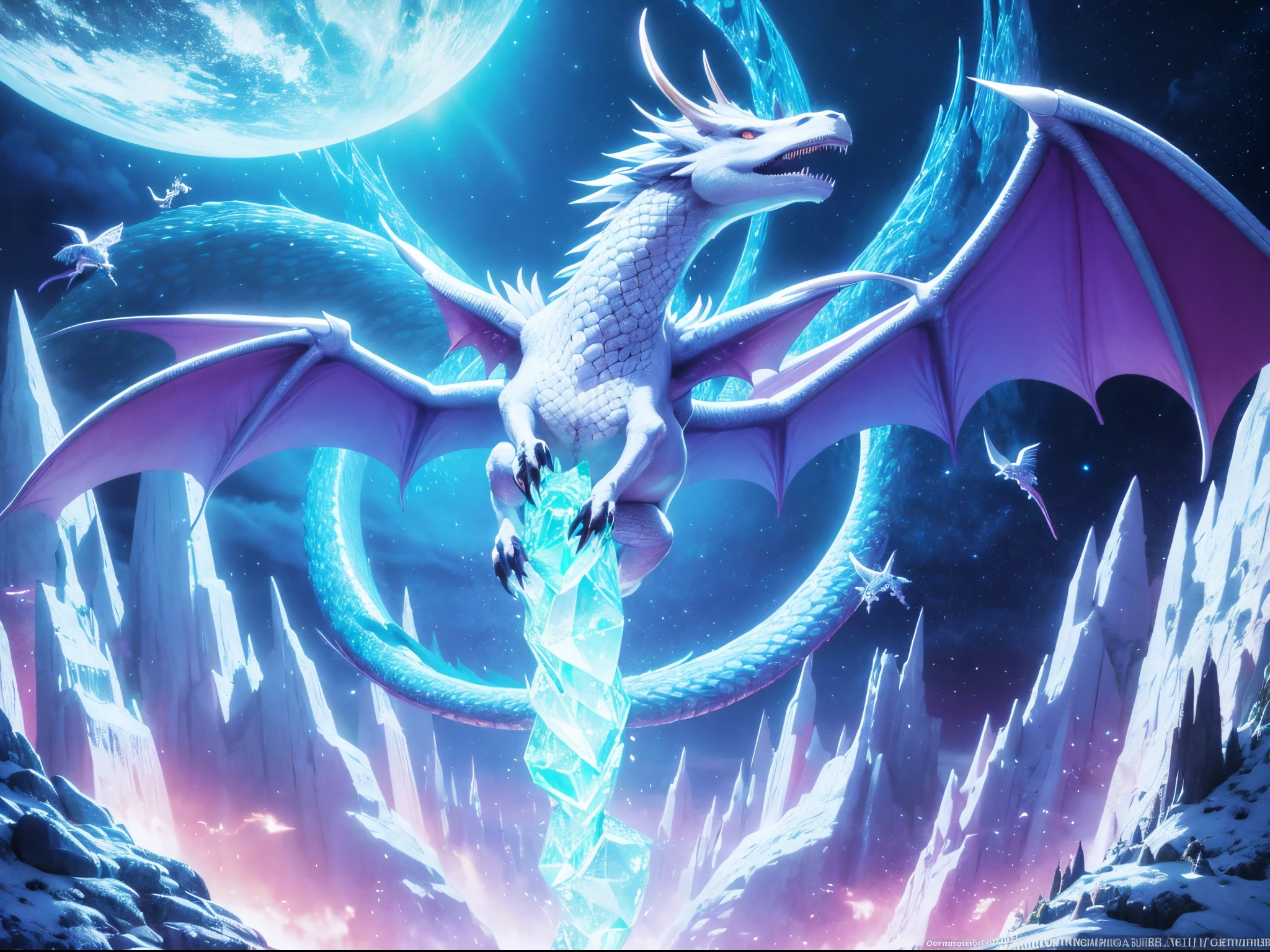 Create a fantastical world where dragons soar above crystalline AI structures, and mythical creatures coexist with digital entities in a realm of limitless imagination. enormous tits