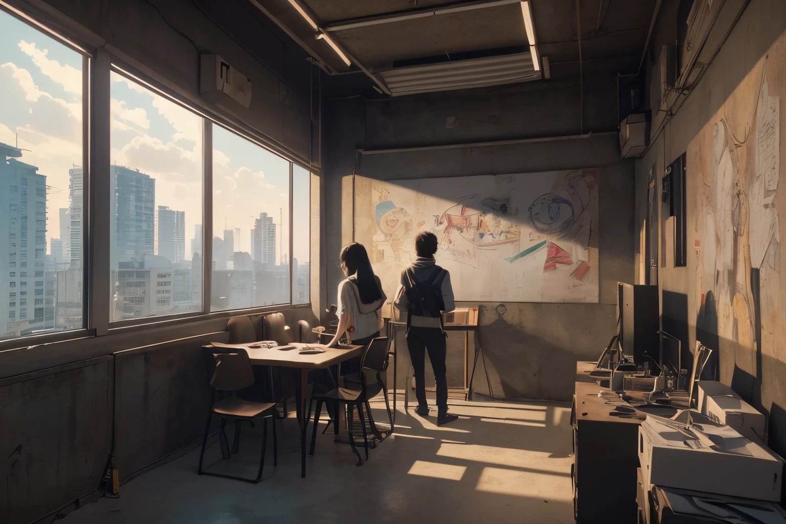 Illustration of young people in difficulties, Memento, intrincado, screencap anime, scenecy, (best quality, master part, Trabalho representativo, Arte Oficial, profissional, Unity 8k papel de parede:1.3)