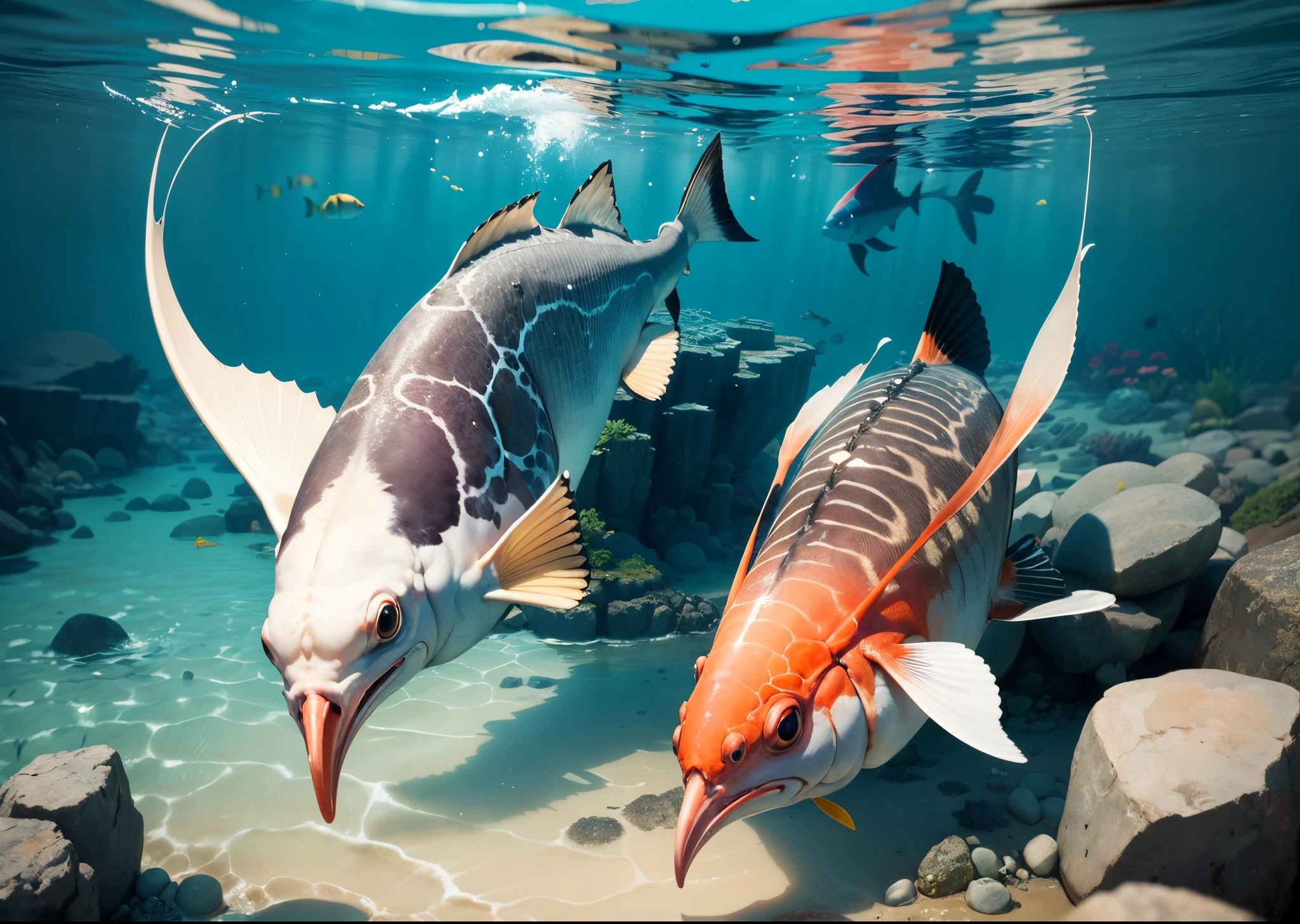 Animal, which is a mix of chicken and marlin living in the sea